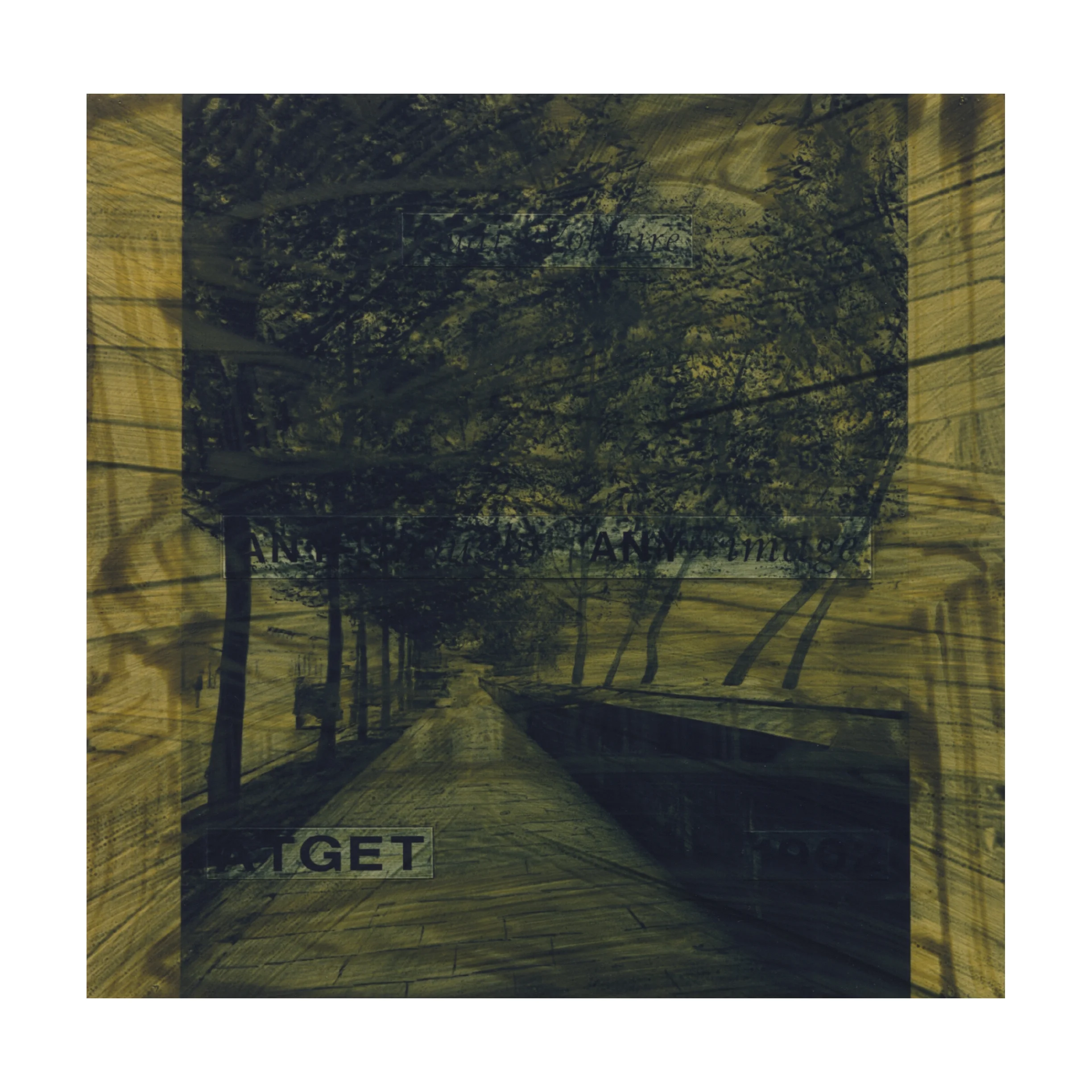 ANY thought ANY image (after Atget, 1902 / Quai Voltaire) 16x16, acrylic on MDF, 1995
