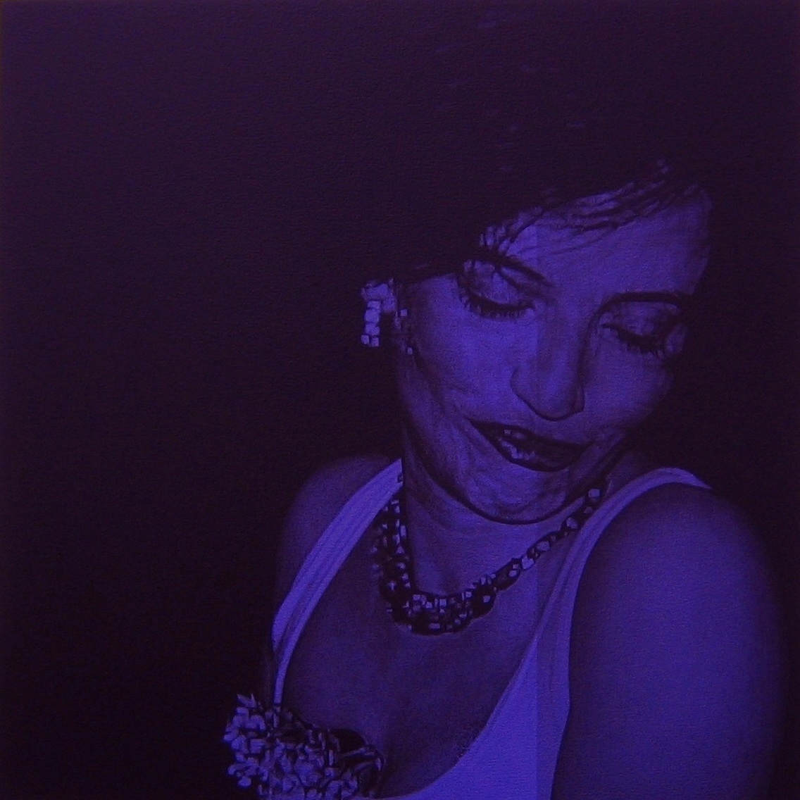   after Goldin, 1996 (Amanda at the Baby Doll Lounge, NYC)   24 x 24, acrylic on canvas, 2005 