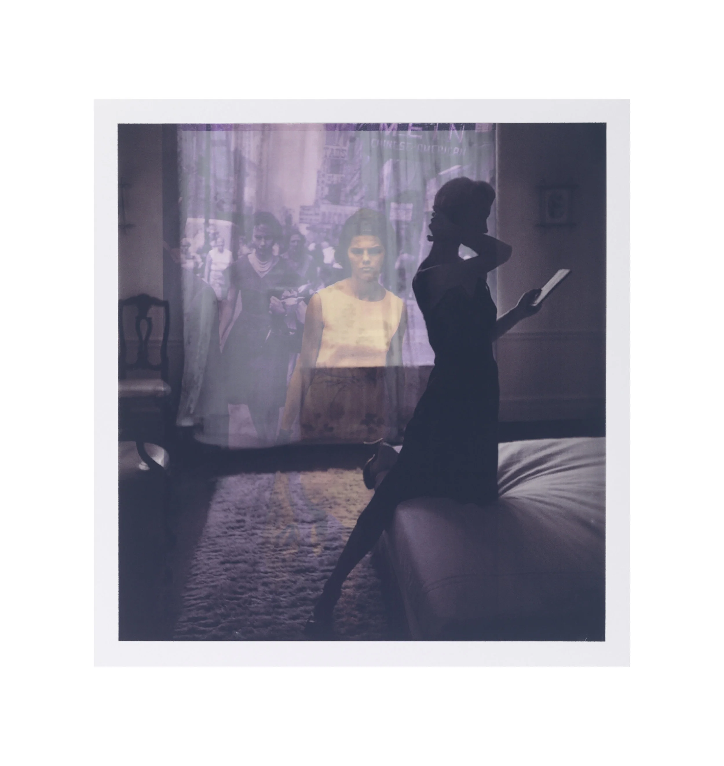 after Lillian Bassman, 1948, and Garry Winogrand, 1961 (New York) 22x22, 2 inkjet prints on mylar, constructed, one over the other, 2011