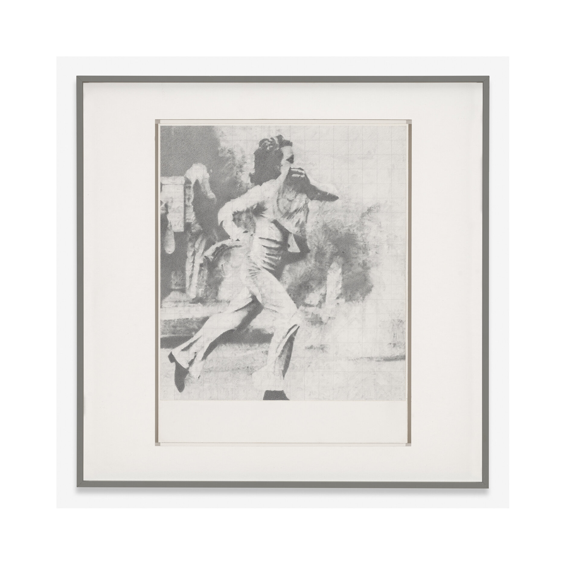   Barcelona, May 1, 1977   17 3/4 x 17 3/4 (framed), graphite on paper, 1977 