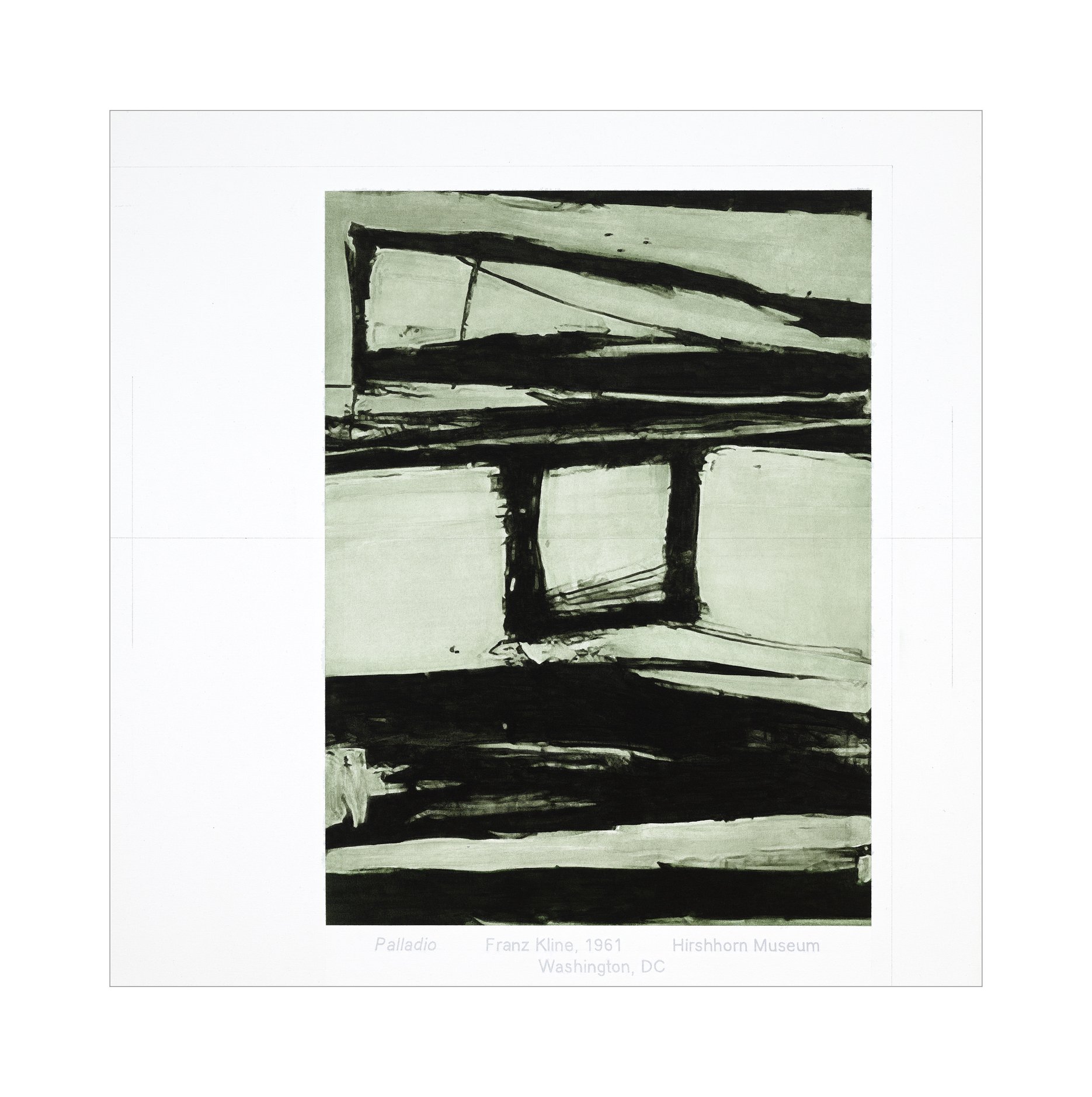   untitled, green / after Franz Kline, Palladio ,  1961   45 x 45, acrylic on canvas, 2020 