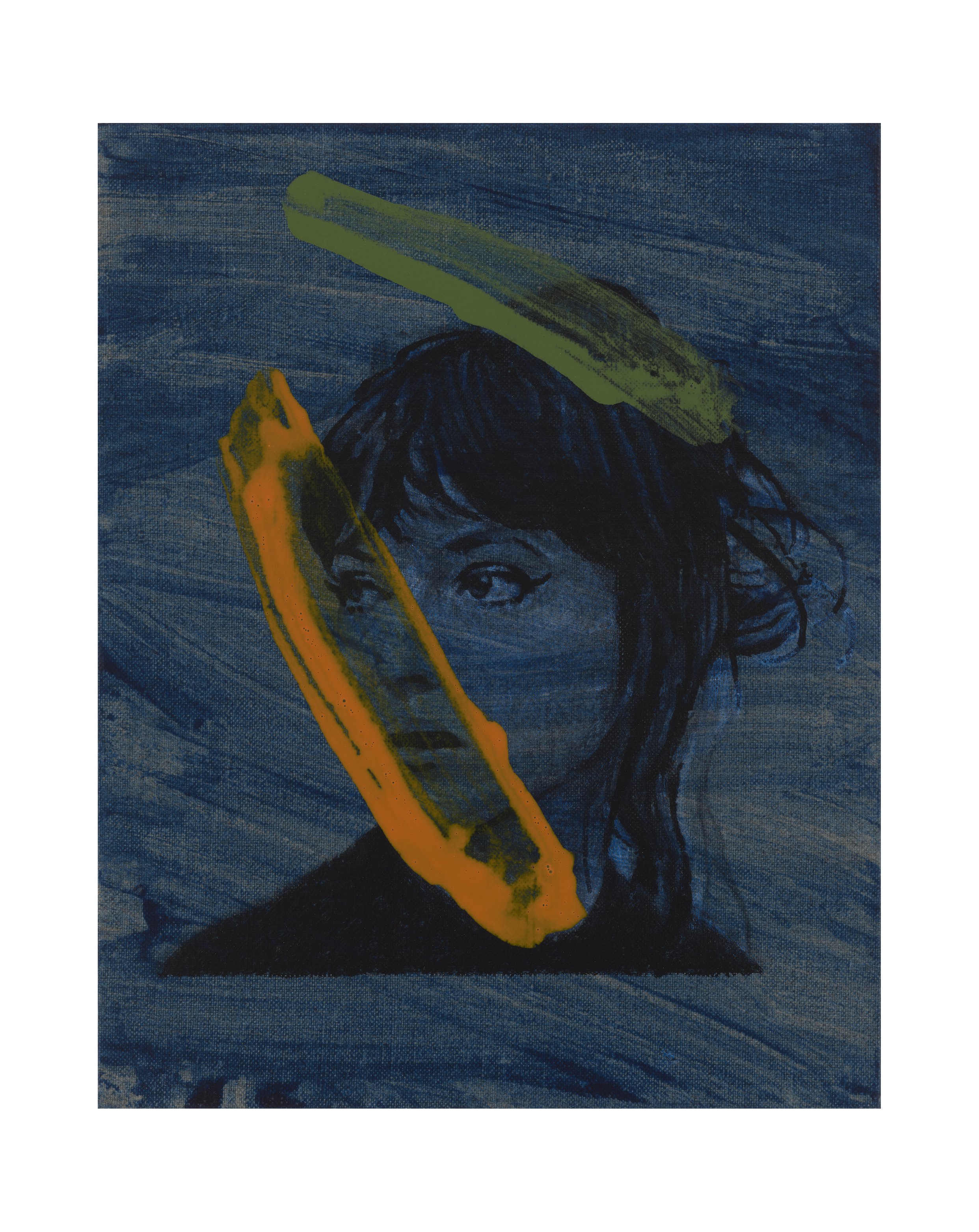   Anna Karina / Godard, une femme est une femme, 1961   10 x 8, ink and acrylic on linen, 2022 
