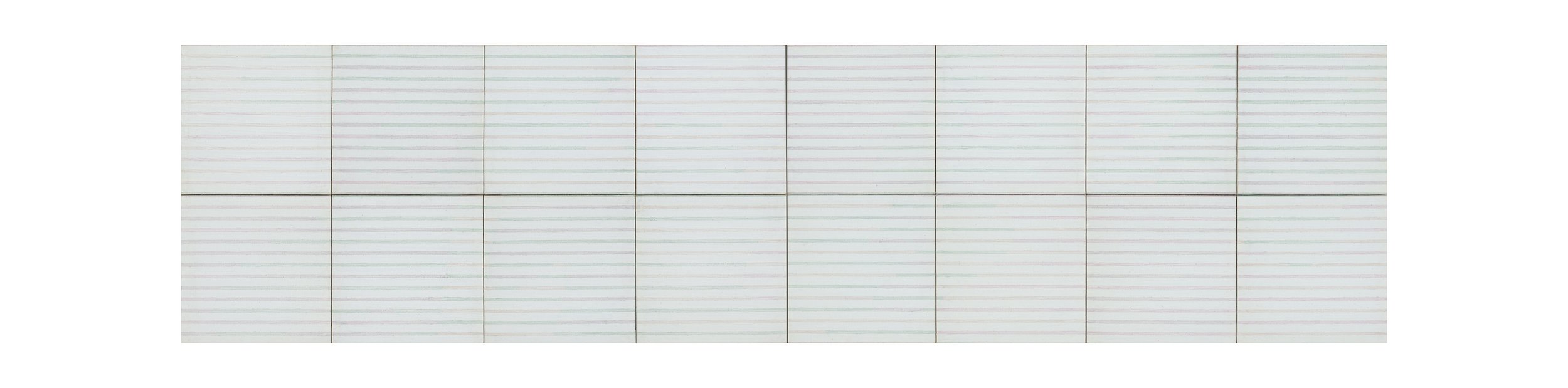   sentence structure, 1973   26 x 104, acrylic on canvas, 1973 