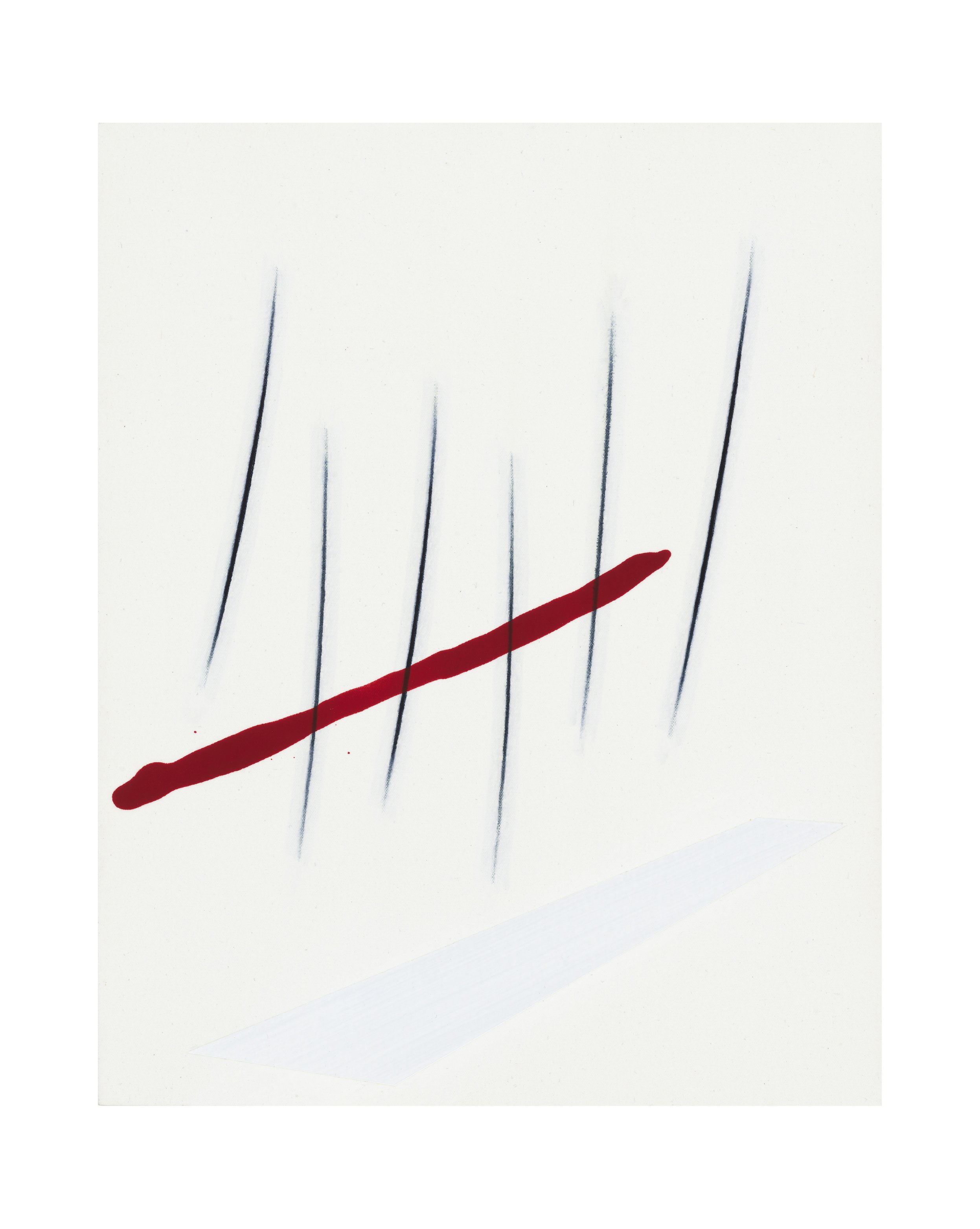   Lucio Fontana, 1965 / Concetto Spaziale, Attese   20 x 16, ink and acrylic on canvas, 2023 