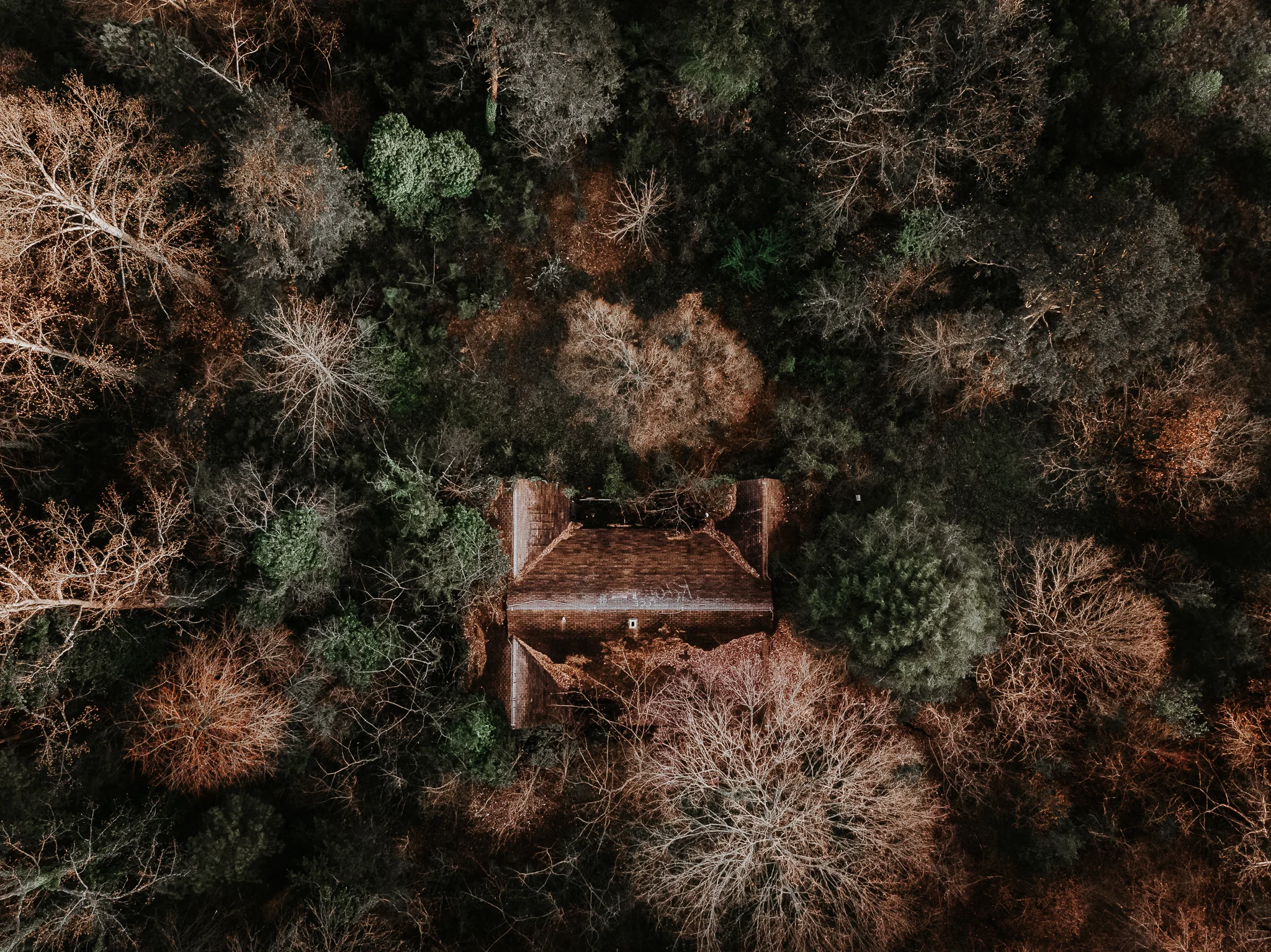 Abandoned home from above