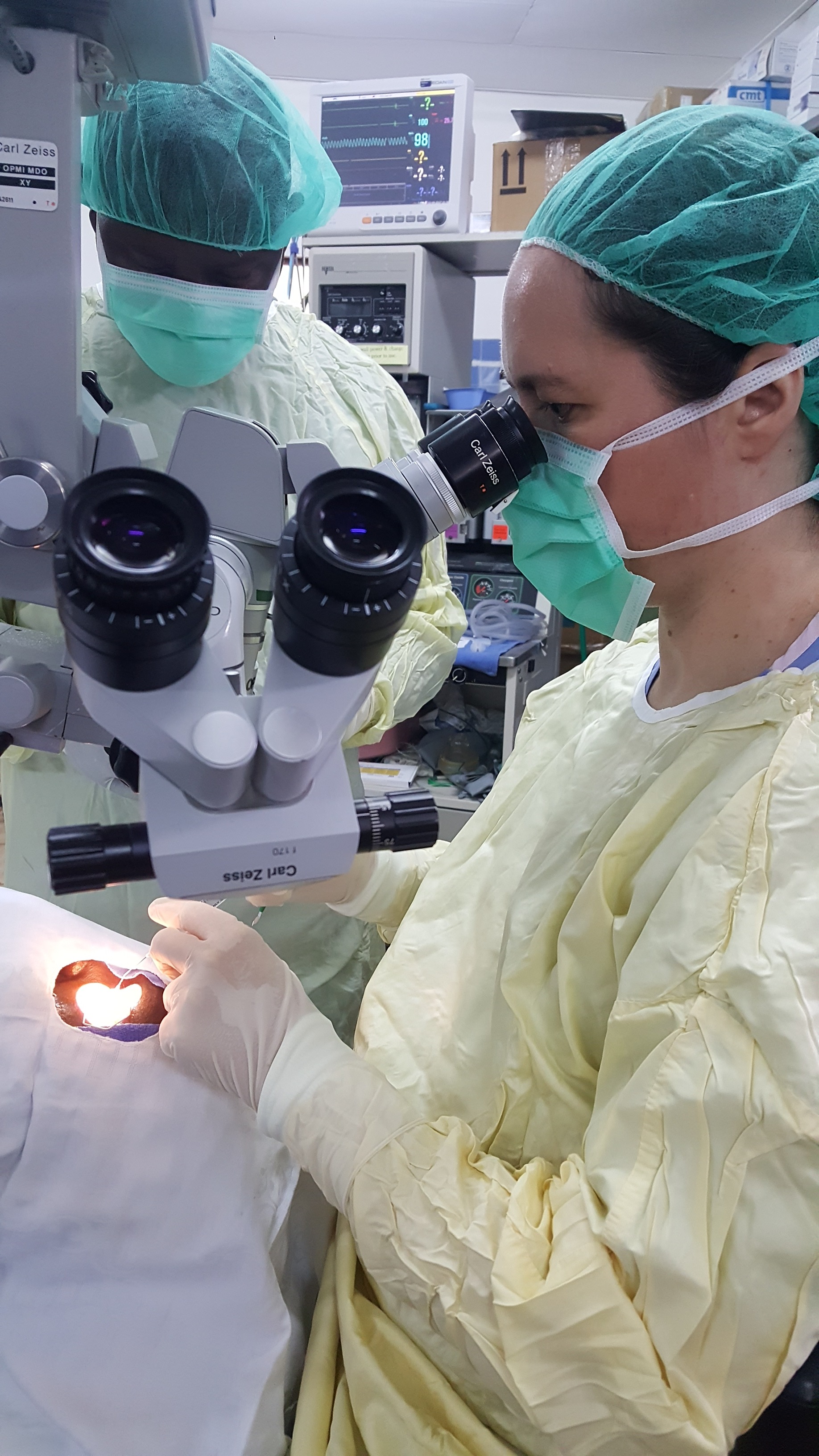 Dr. Wendy Hoffman performing a cataract procedure.