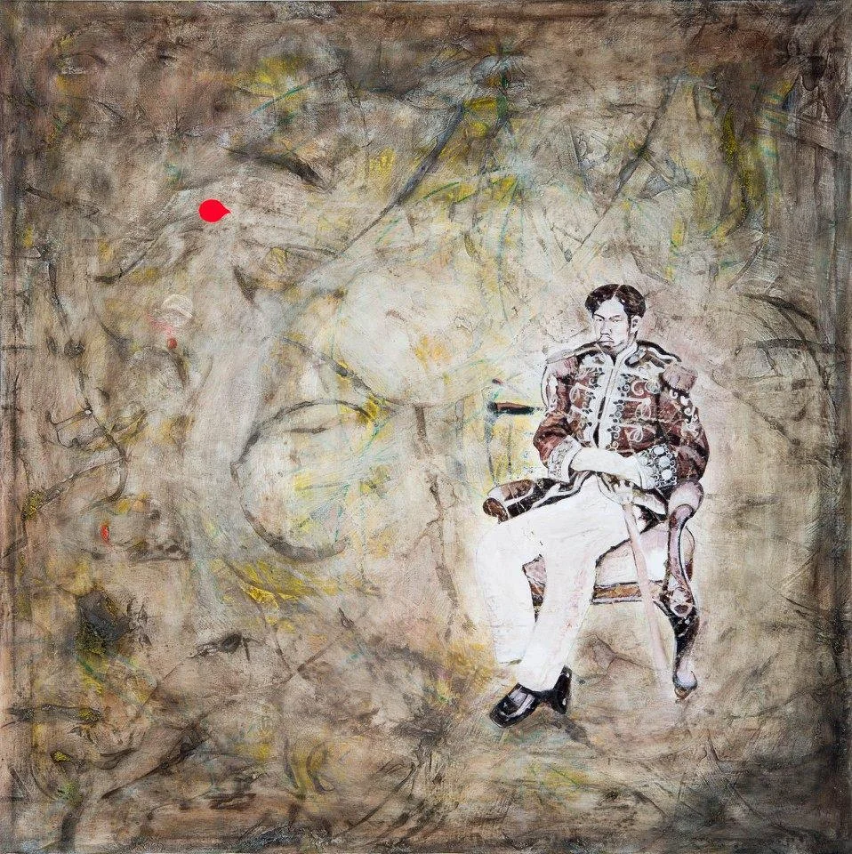 Untitled, mixed medium on canvas, 3'x3', 2017