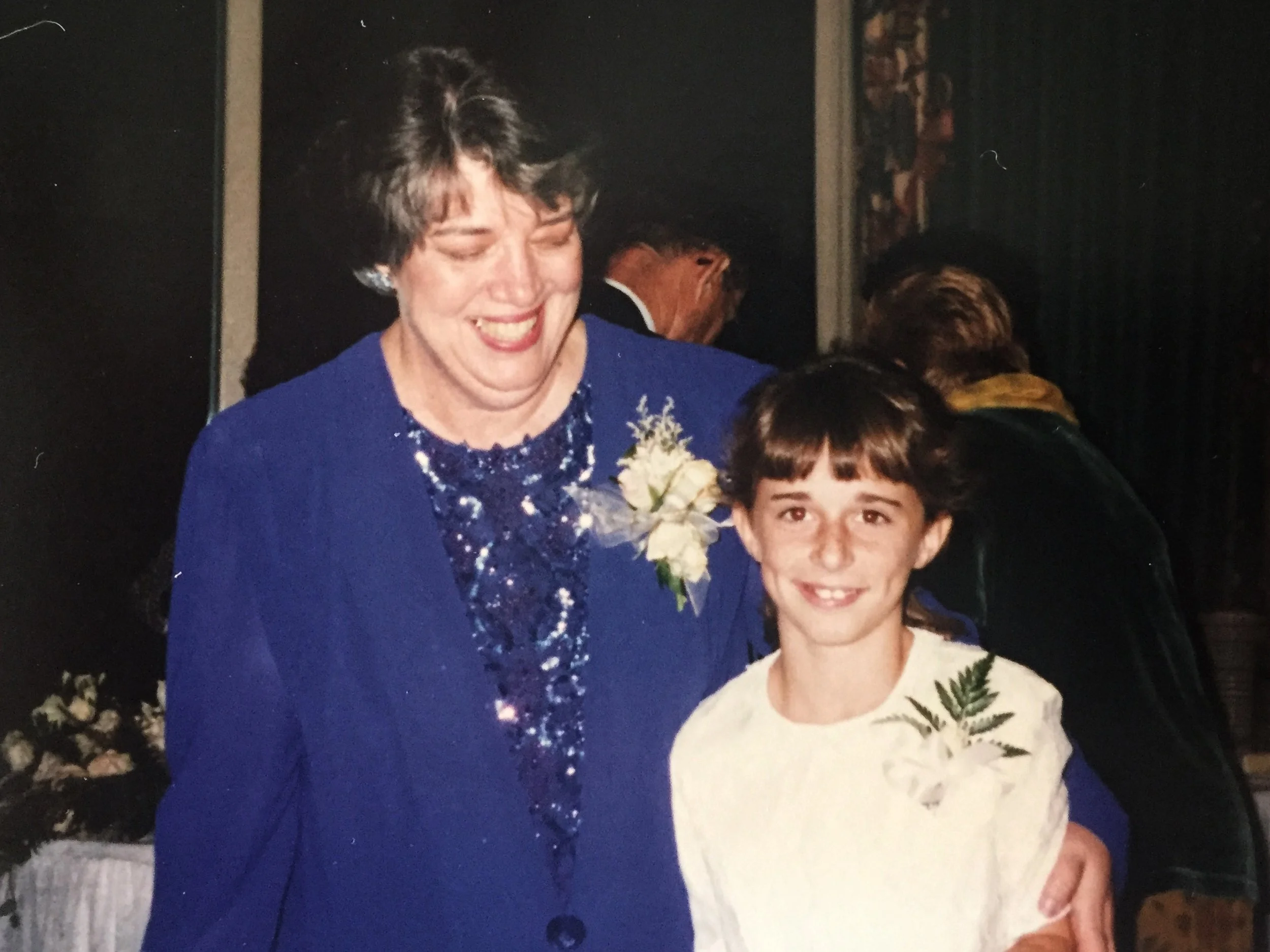 Mrs. Skelton liked our class so much she invited us all to her daughter's wedding. This is she and I at the reception.