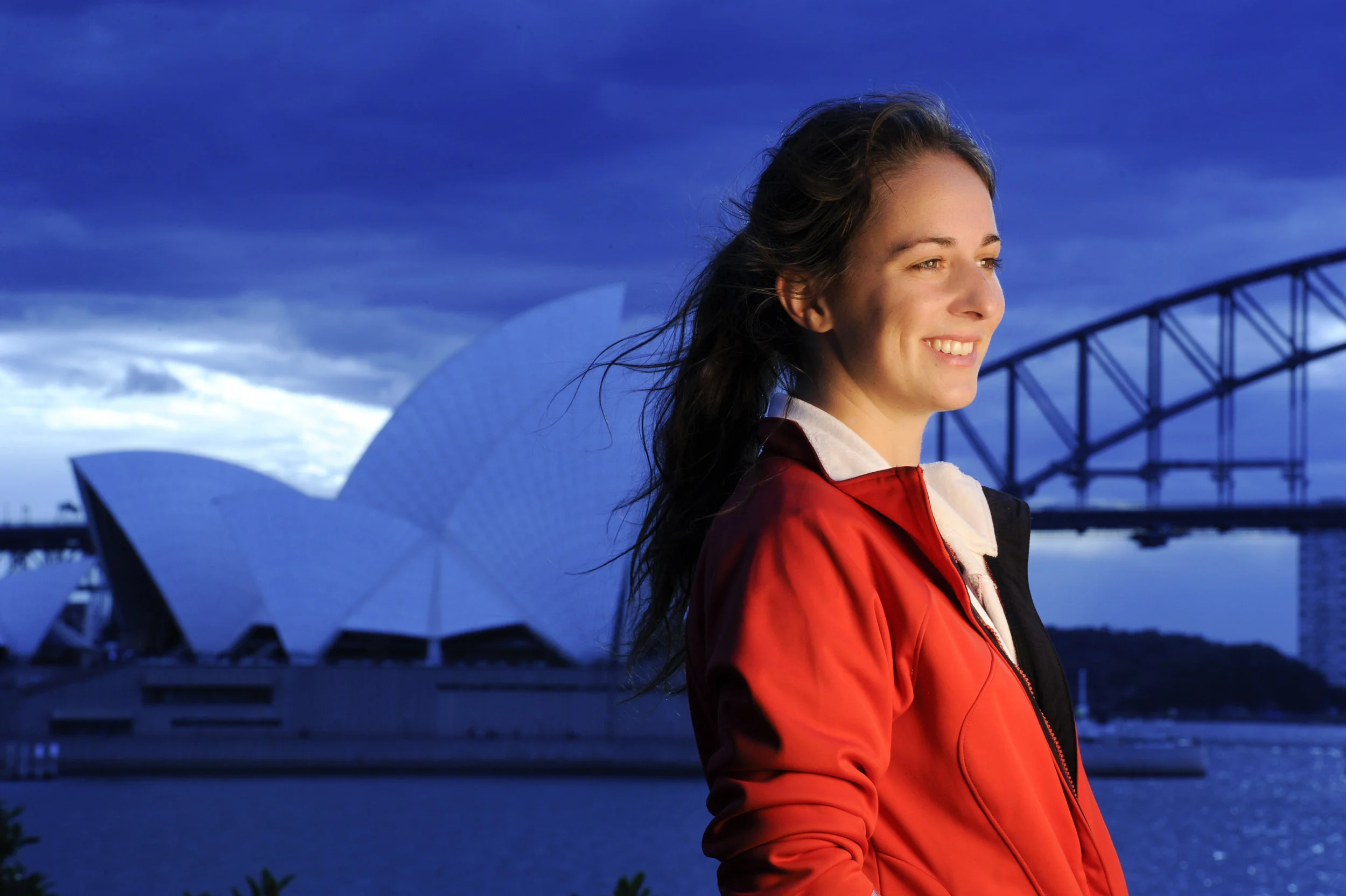 A test portrait in front of the Sydney Opera House in July of 2009.