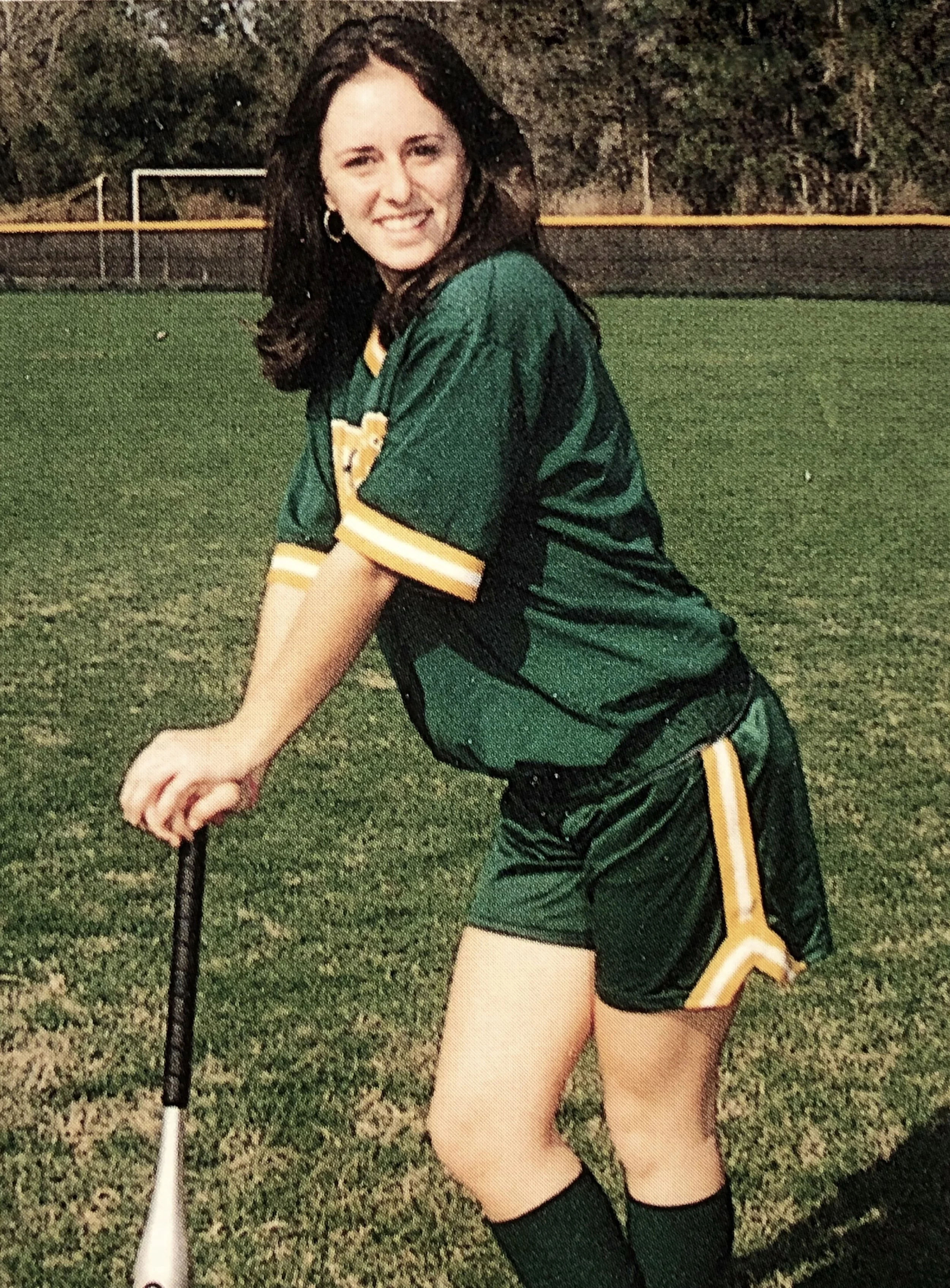 Little Laura Heald at 17 (roughly), sporting the softball look.