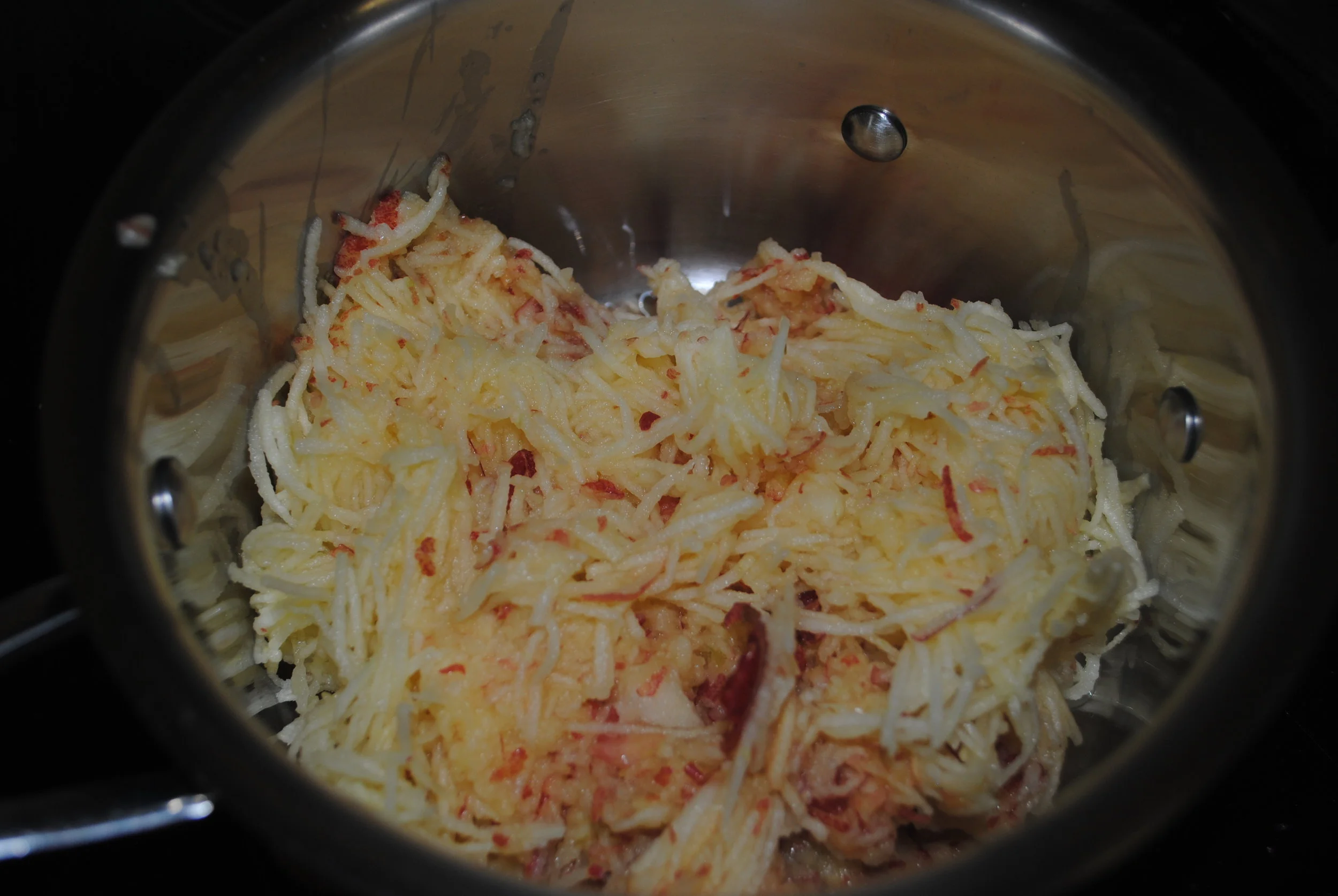 Grated Apple ready for cooking