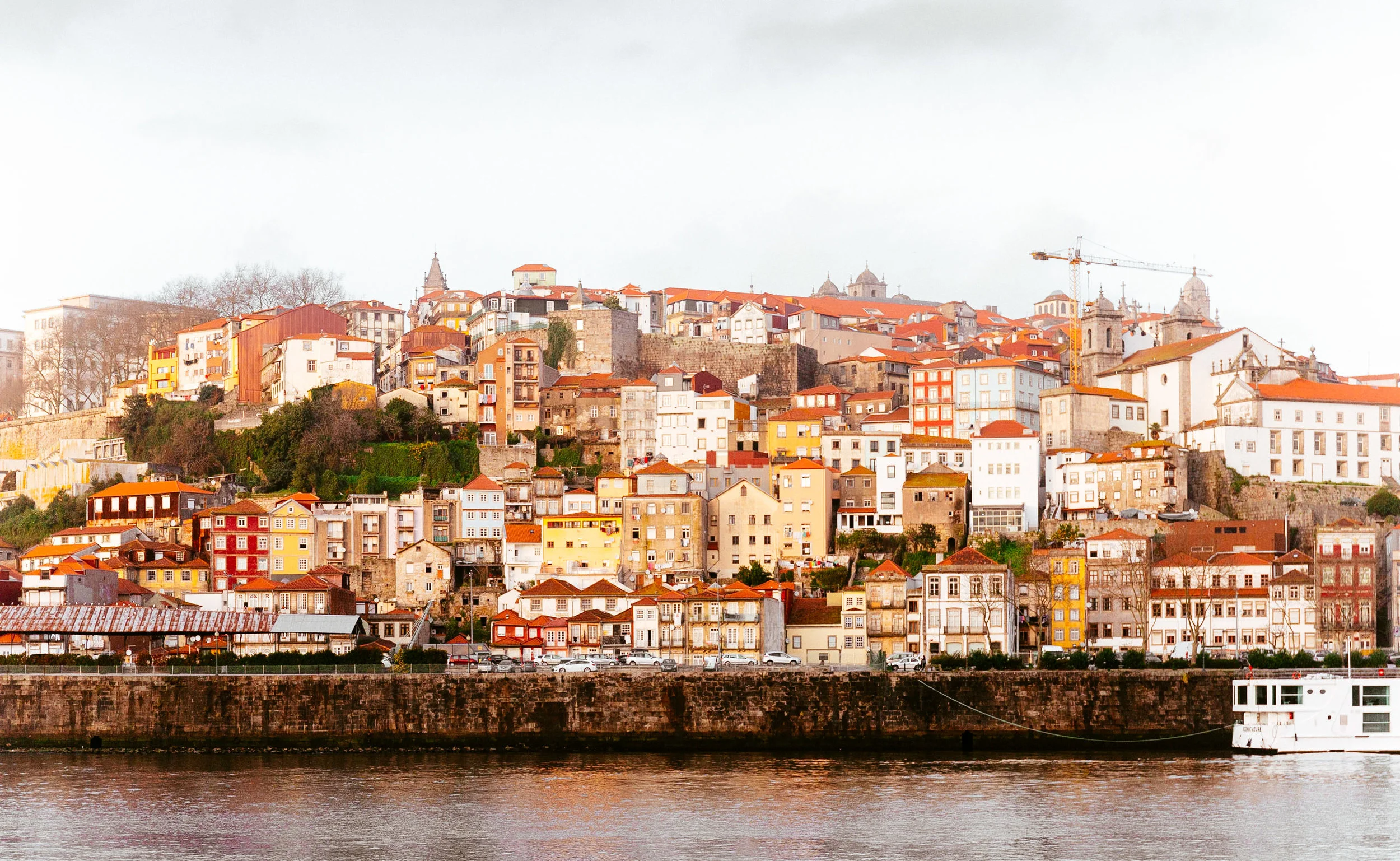 View of Porto during sunset from Casa De Gaia