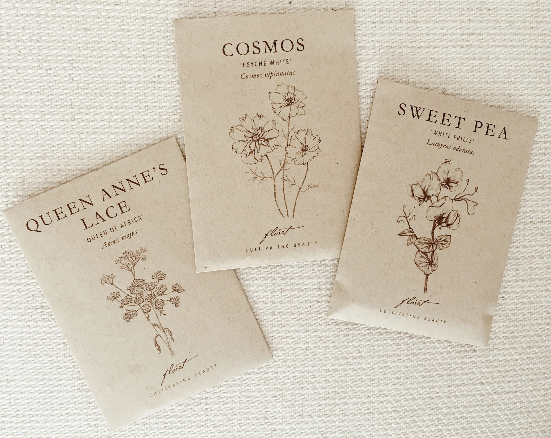 ARGUABLY THE PRETTIEST SEED PACKETS EVER FROM FLORET FARMS.
