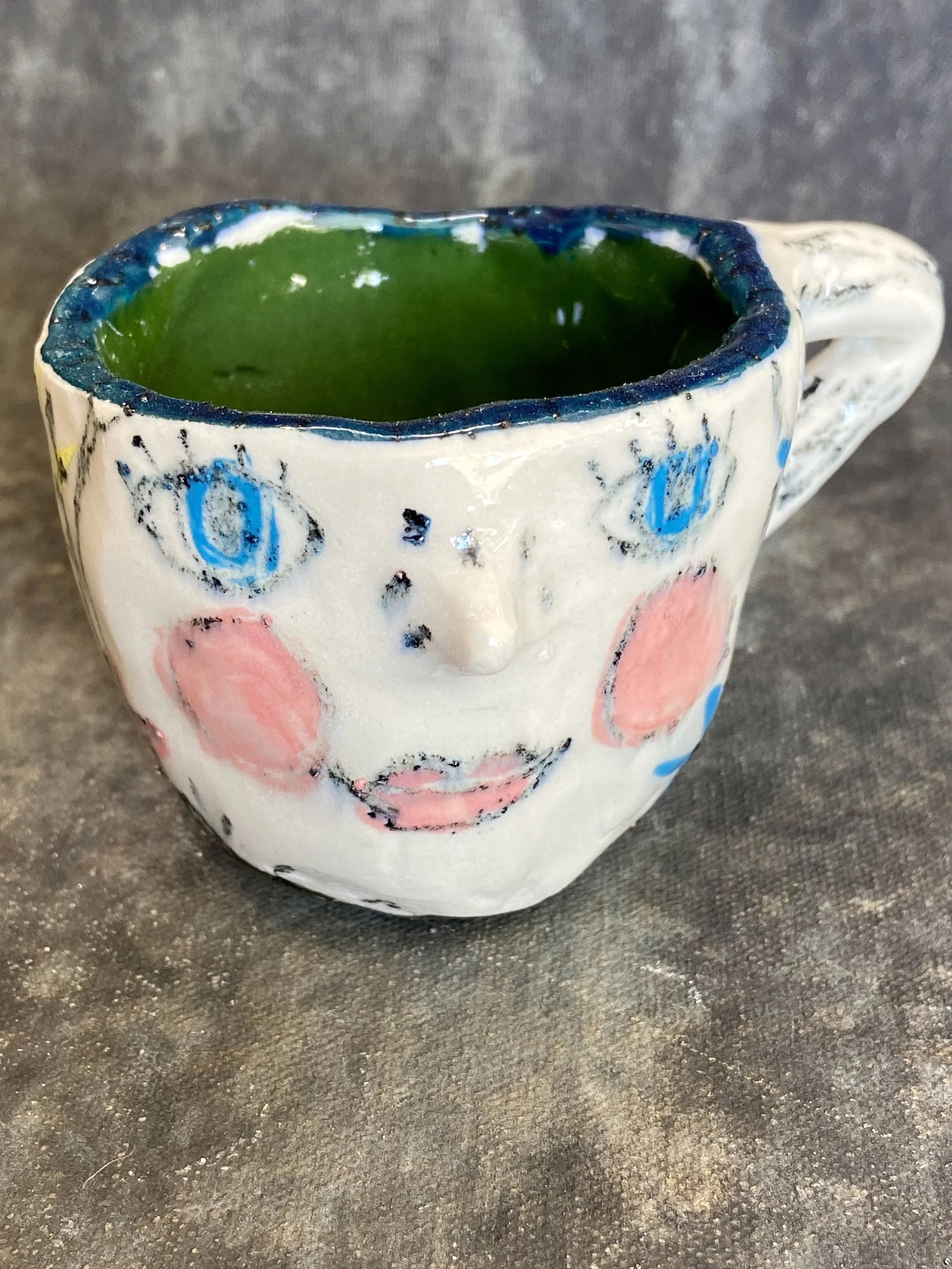 Porcelain Pinch Pot- Horse and Chicken