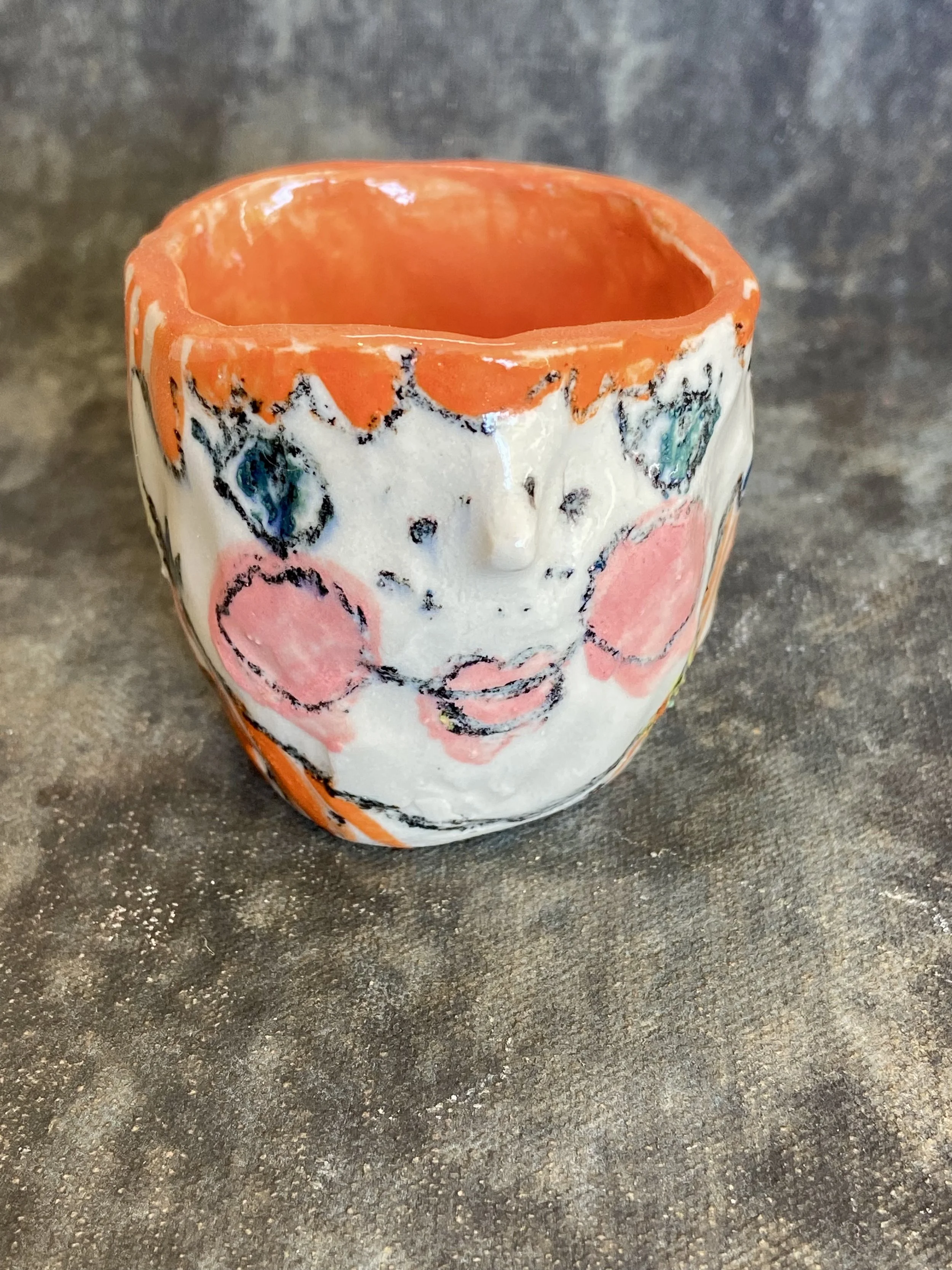 Porcelain Pinch Pot- Chickens