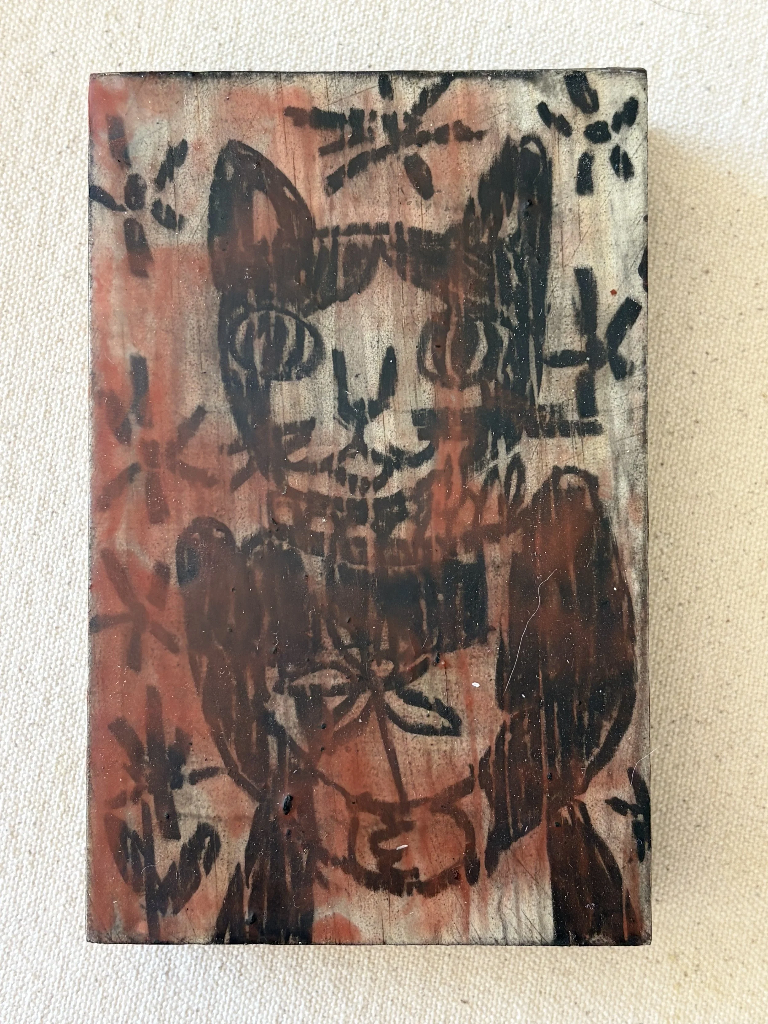 Cat Mama Woodblock
