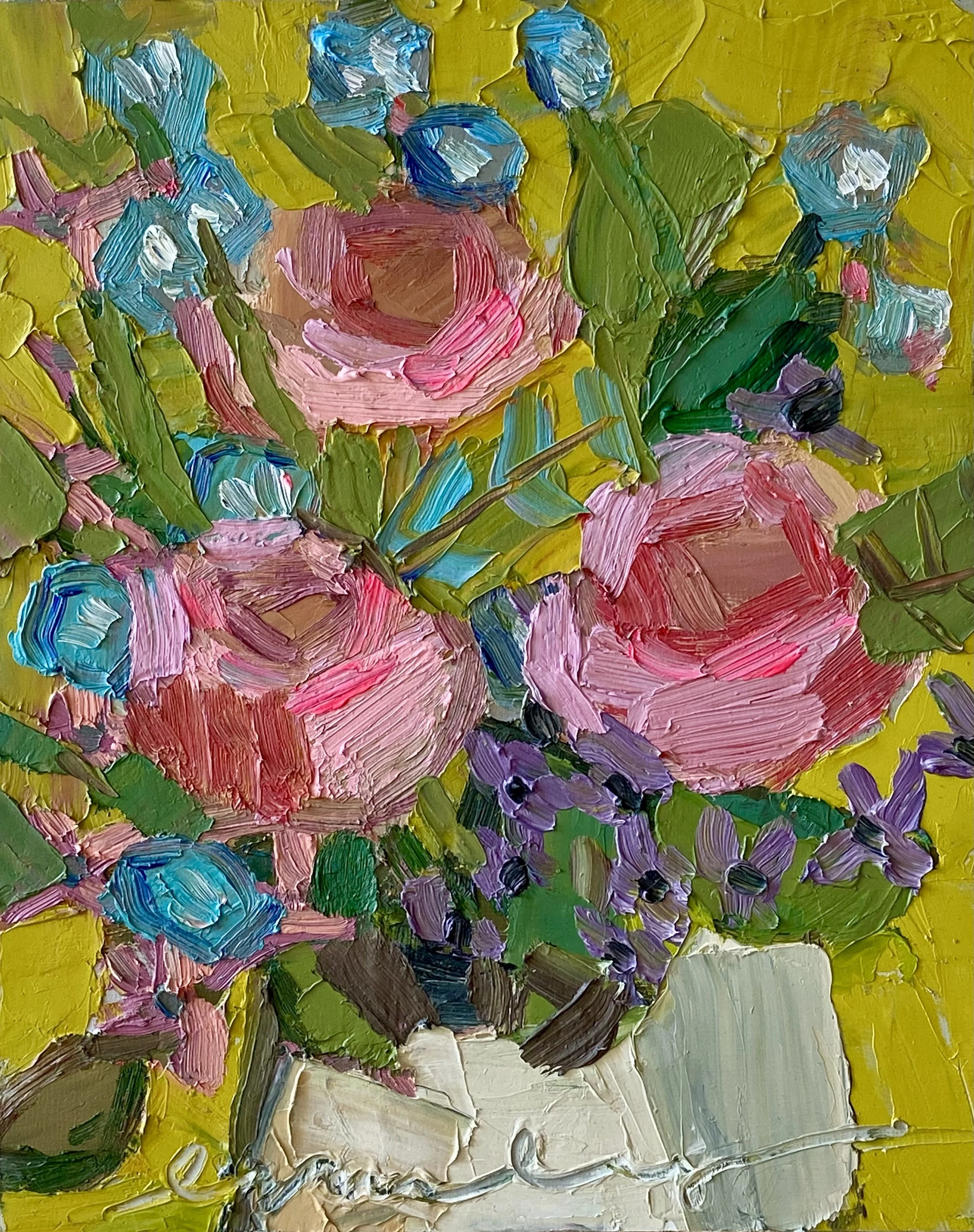 Option 8. Party Central, 8x10 inches, oil on panel $200, + $20 shipping. Painting is unframed. 