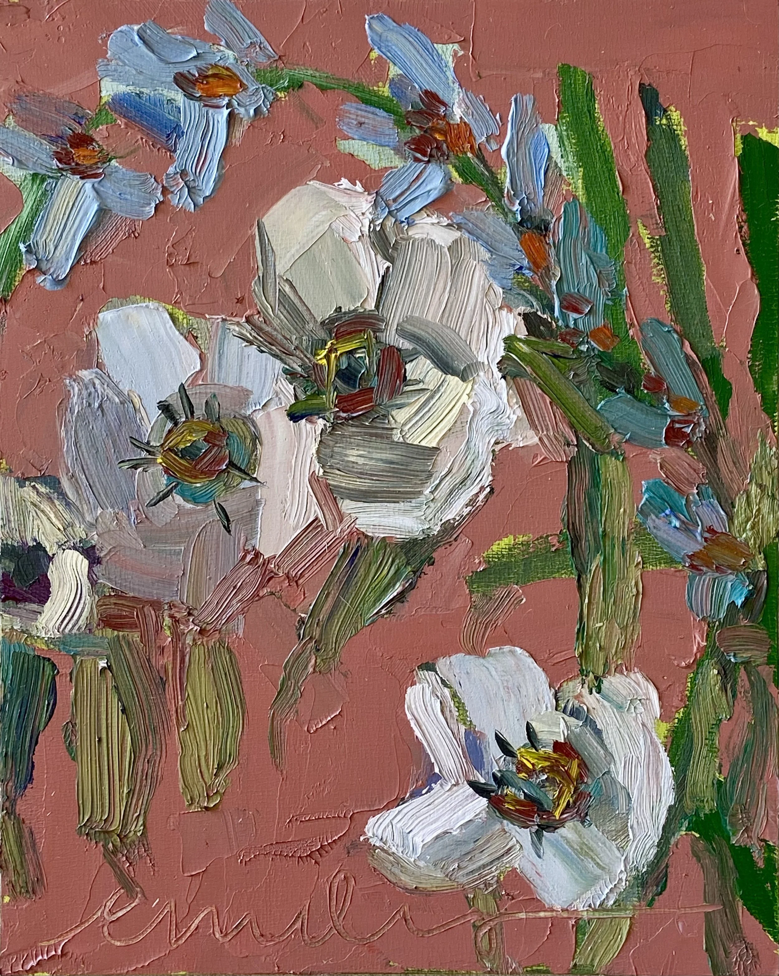 Option 7. Wildflowers, 8x10 inches, oil on panel $200, + $20 shipping. Painting is unframed. 