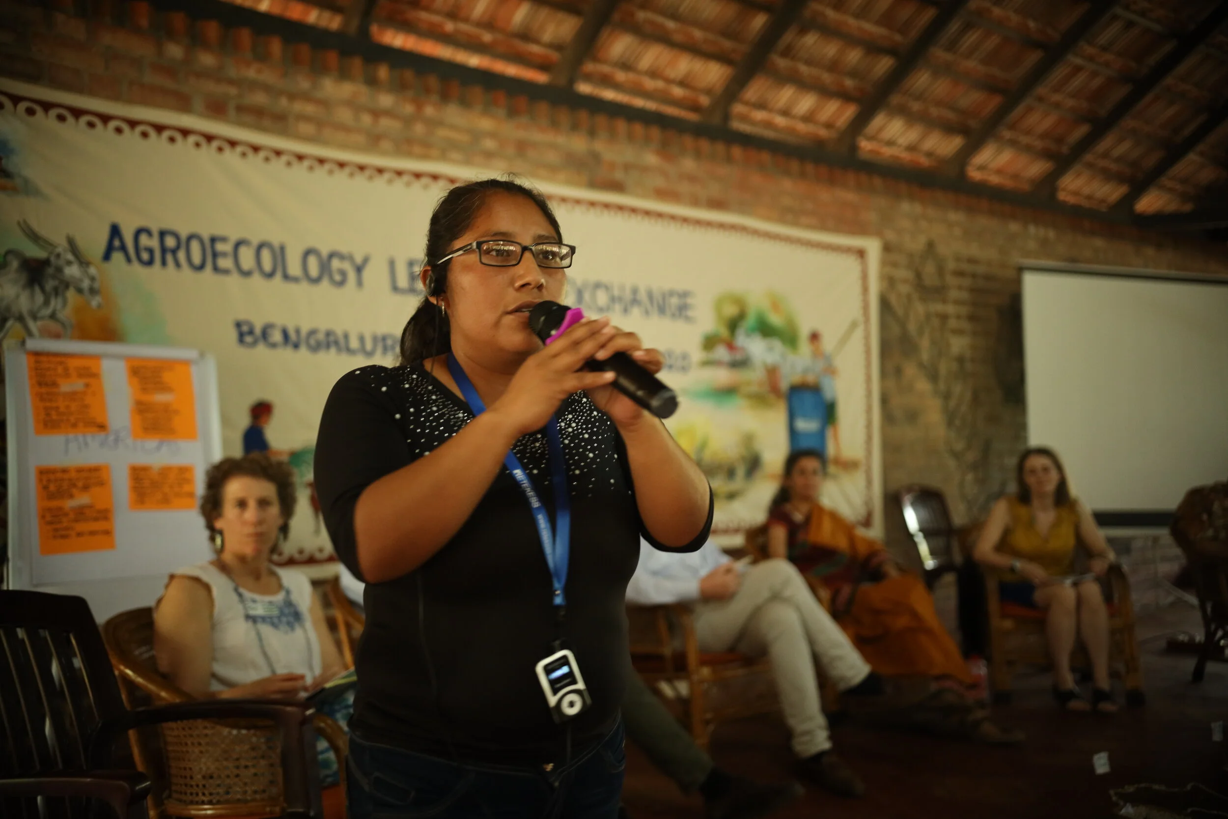  Maribel López, a farmer and organizer with   Centro de Desarrollo Integral (Center for Integral Development of Mixteco Farmers), spoke about how the climate crisis impacts farming communities: “Climate change is urgent. We don’t get enough rain. We 