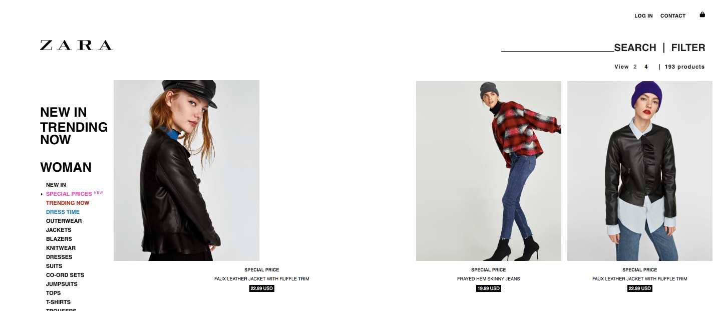 zara online special prices