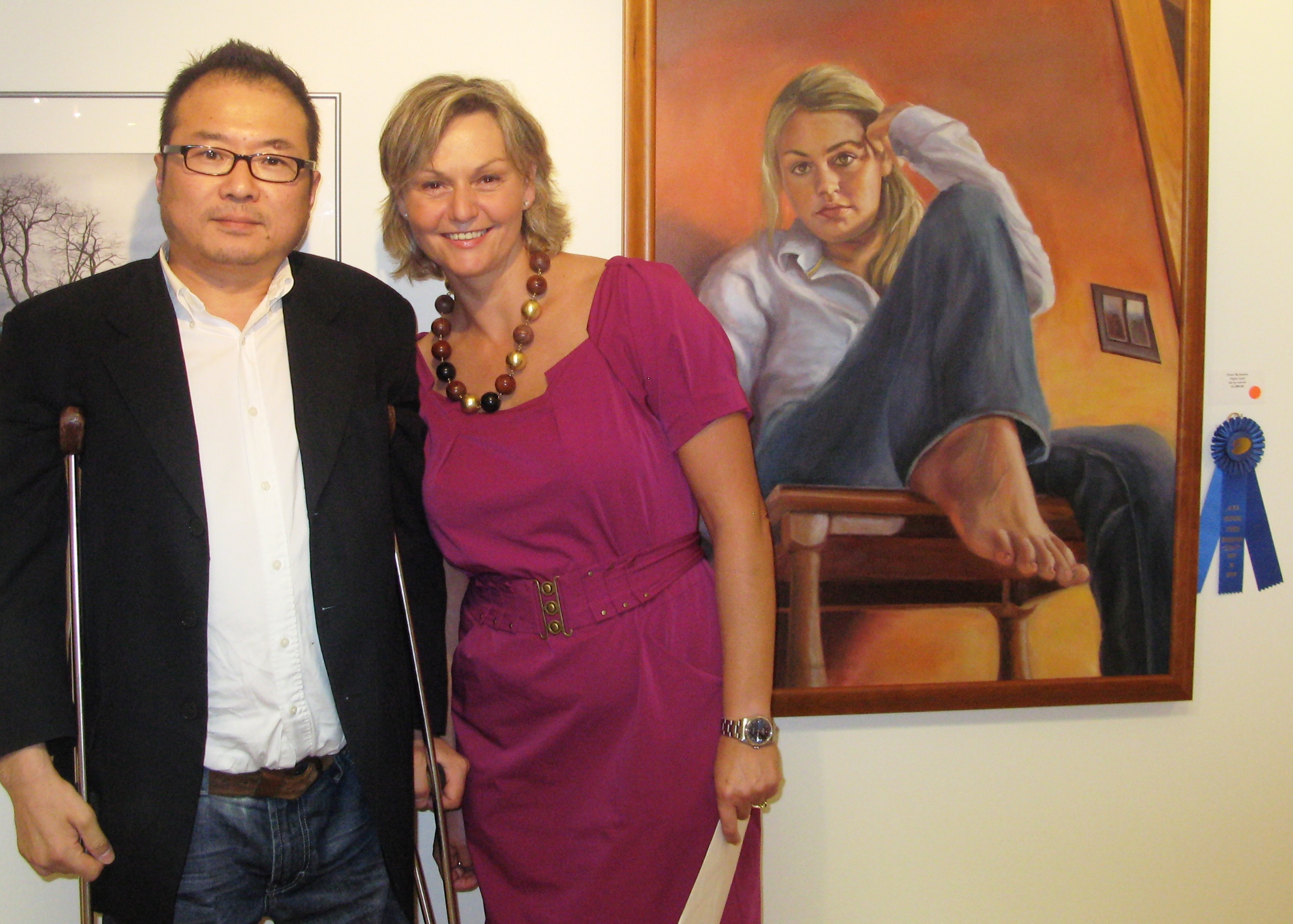 2009 Best in Show for "Night Light" at the National Juried Show at the AI&G, Salisbury, MD with my art professor Jinchul Kim
