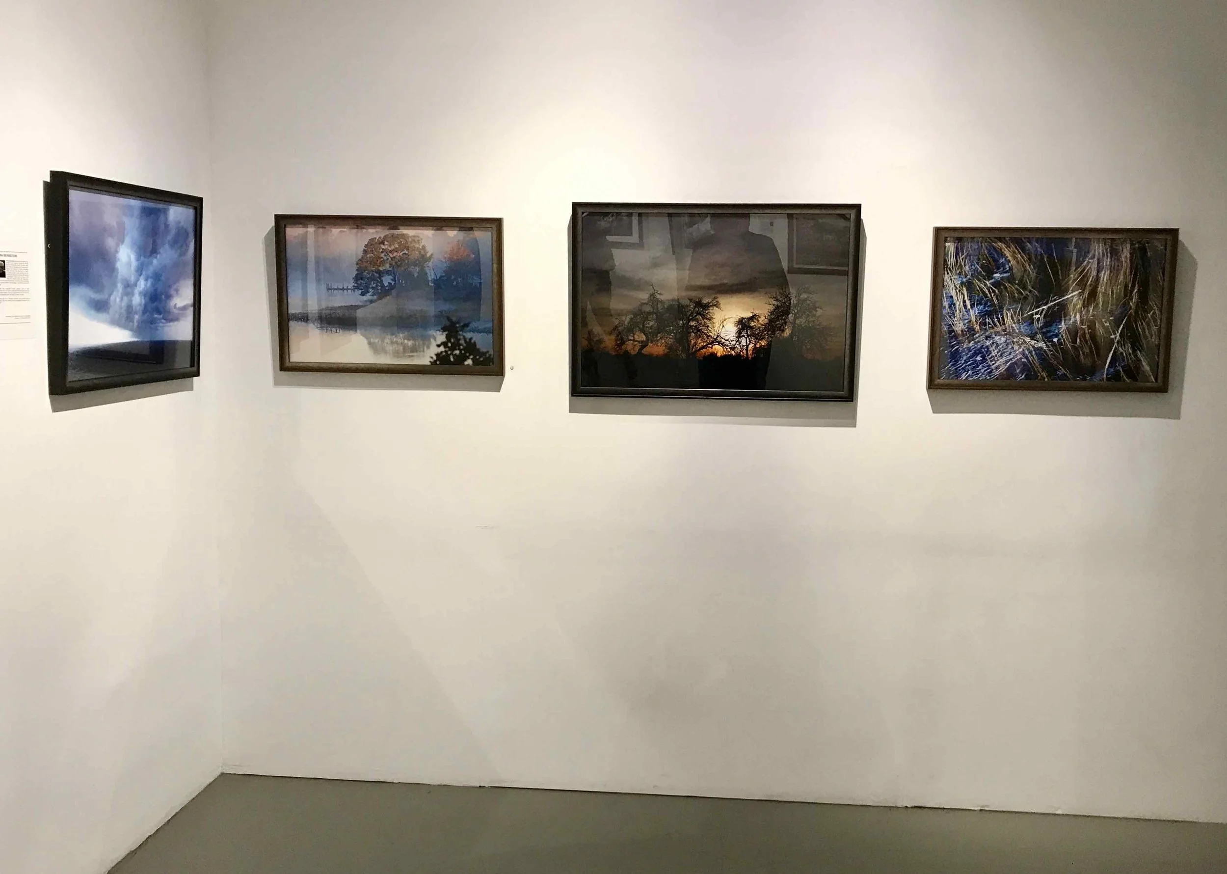 Skimming the Storm. Mystic River. Leaving Tomorrow. High Tide in Motion (Image Titles from left to right). "Illumination" Exhibition at Agora Gallery in Chelsea, NY from October 20 till November 9, 2017