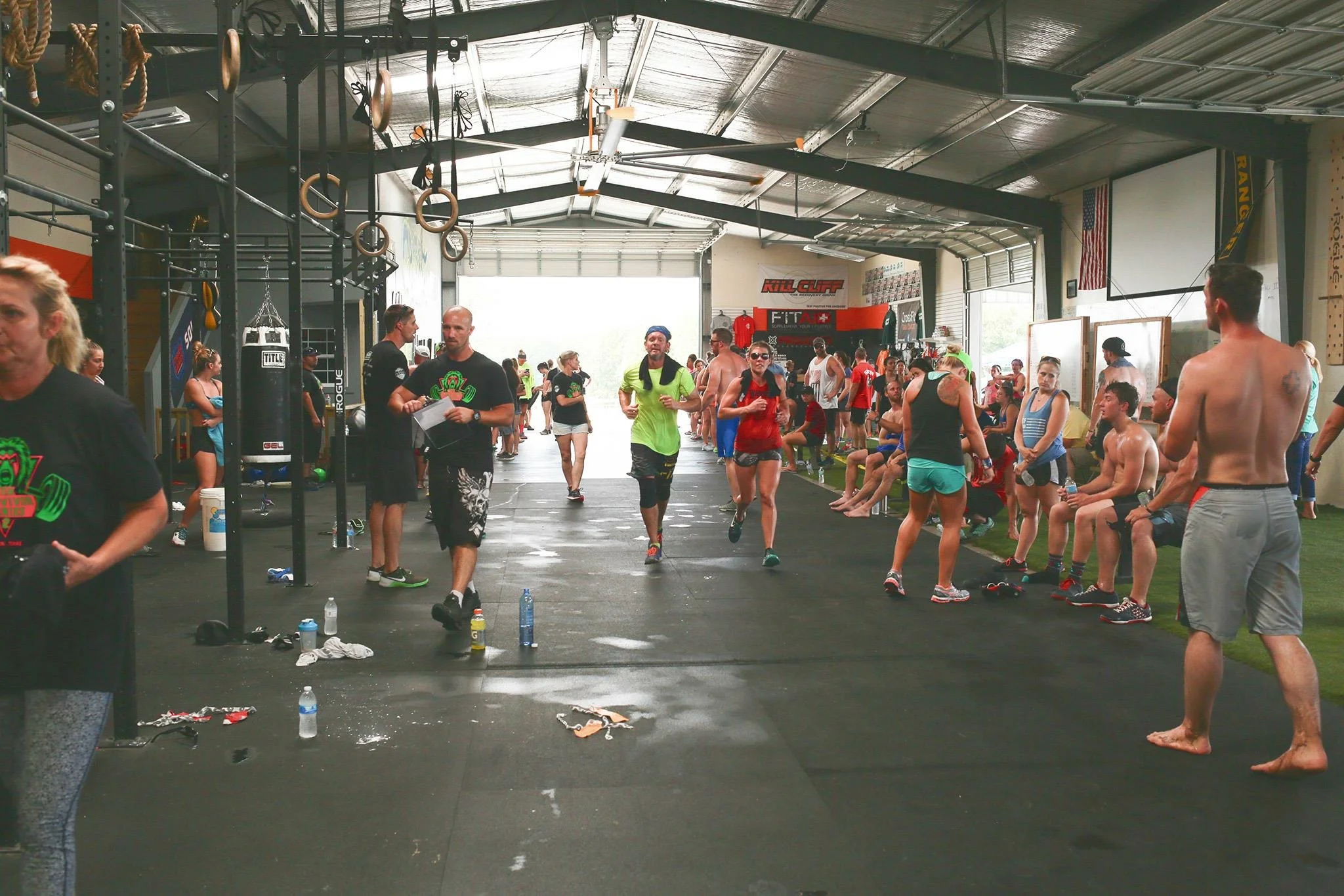 Bryan Irwin and Torjie Wycough finishing the "Murph"