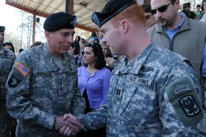 Gen Petraeus and I at his son's Ranger School graduation.
