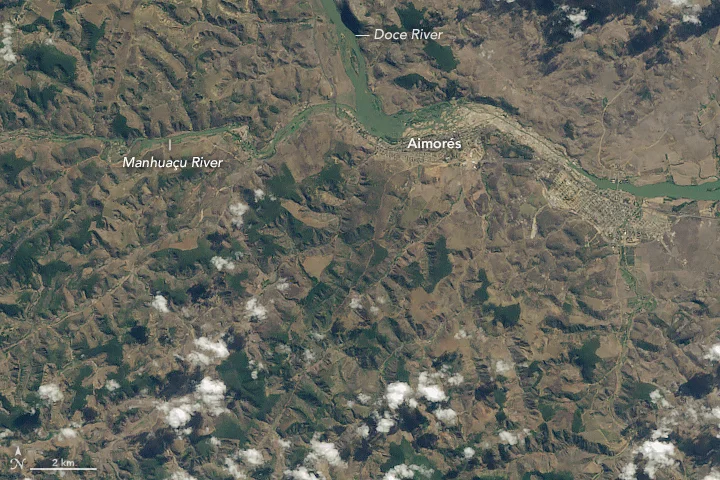 A twenty-year effort to plant millions of trees in Minas Gerais, Brazil. Credit: NASA Earth Observatory