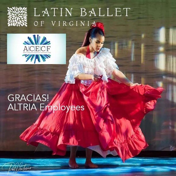 GRACIAS Altria Employees for your continue support and for believing always in our programs 
#altria #lbvdance #latinballetrva #gracias #sponsorship #rvadance #rvalove #culture #latinoamerica #loveforculture #traditions #lovefordance #altriagroup