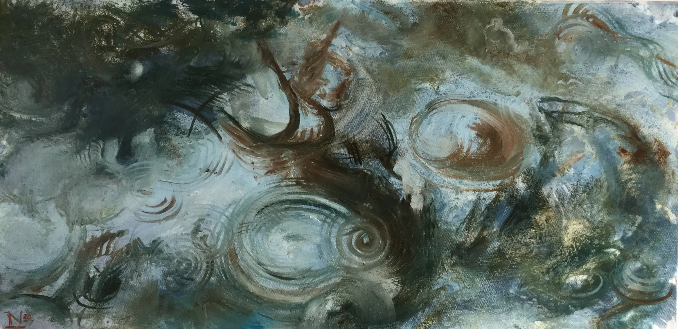 Composition 1; Blue ripple