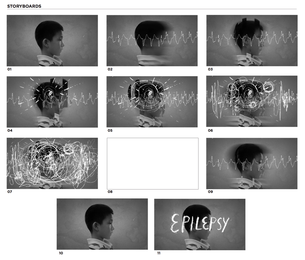 The storyboards that were pitched to the hospital