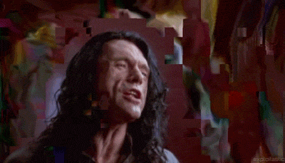 An example of datamoshing, featuring Tommy Wiseau's legendary performance in "The Room".