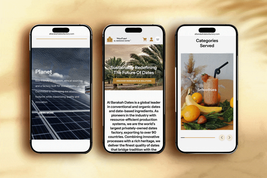 We’ve worked hand-in-hand with Tech Strongbox , a web development agency, to bring their corporate website to life. Events and press coverage are often highlighted, as Al Barakah Dates™ actively participates at international food fairs — and gives