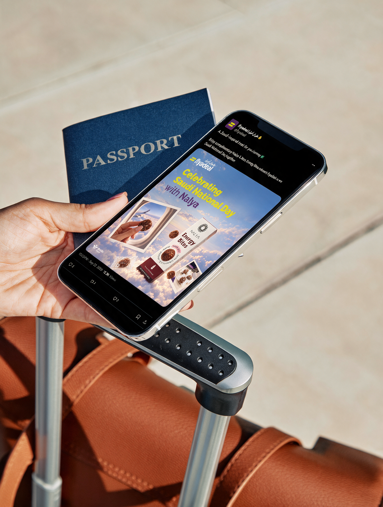 Passport & Energy Bites Flyadeal Phone Ad