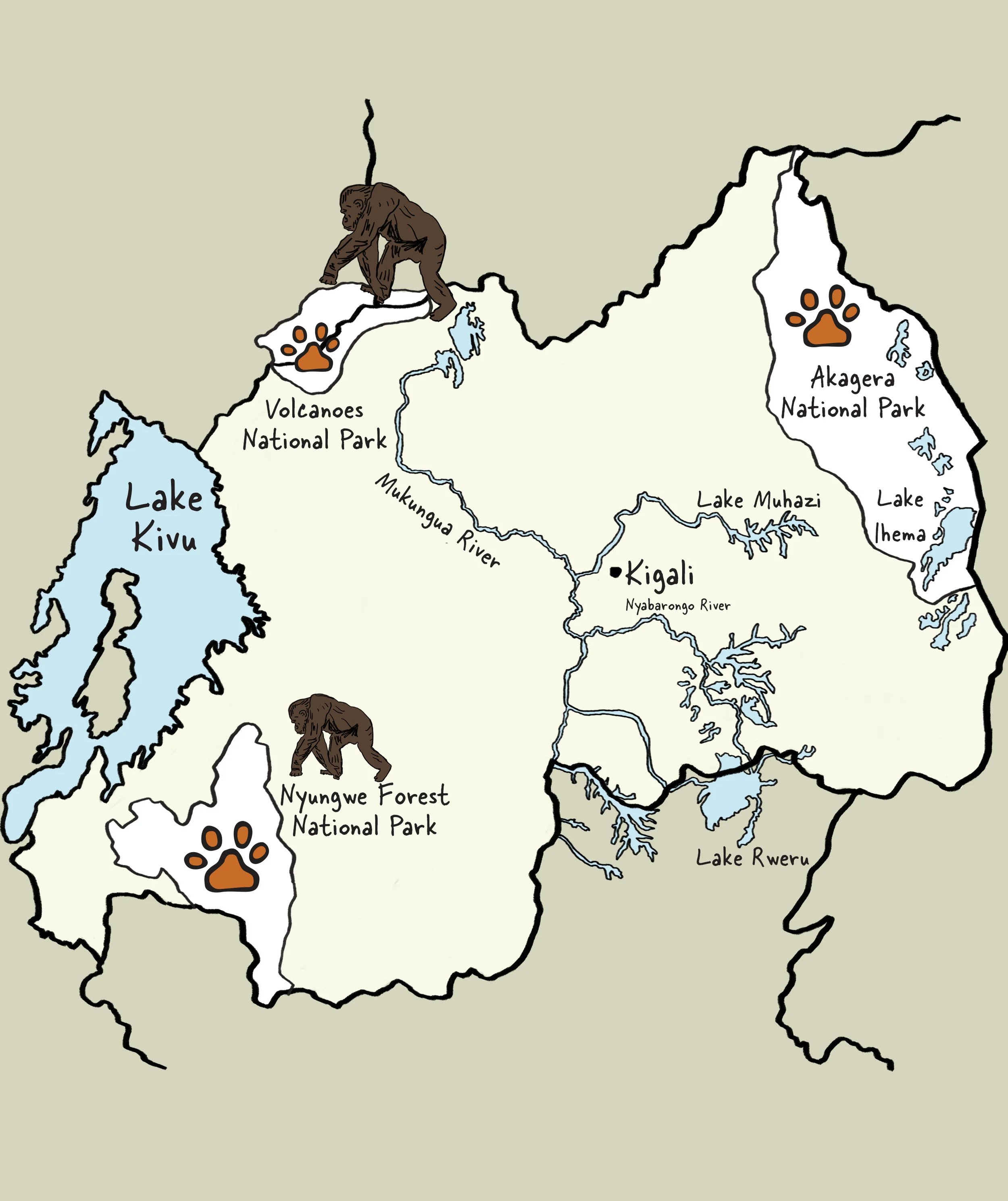 Carte du Rwanda © www.afriquesurmesure.com Sàrl