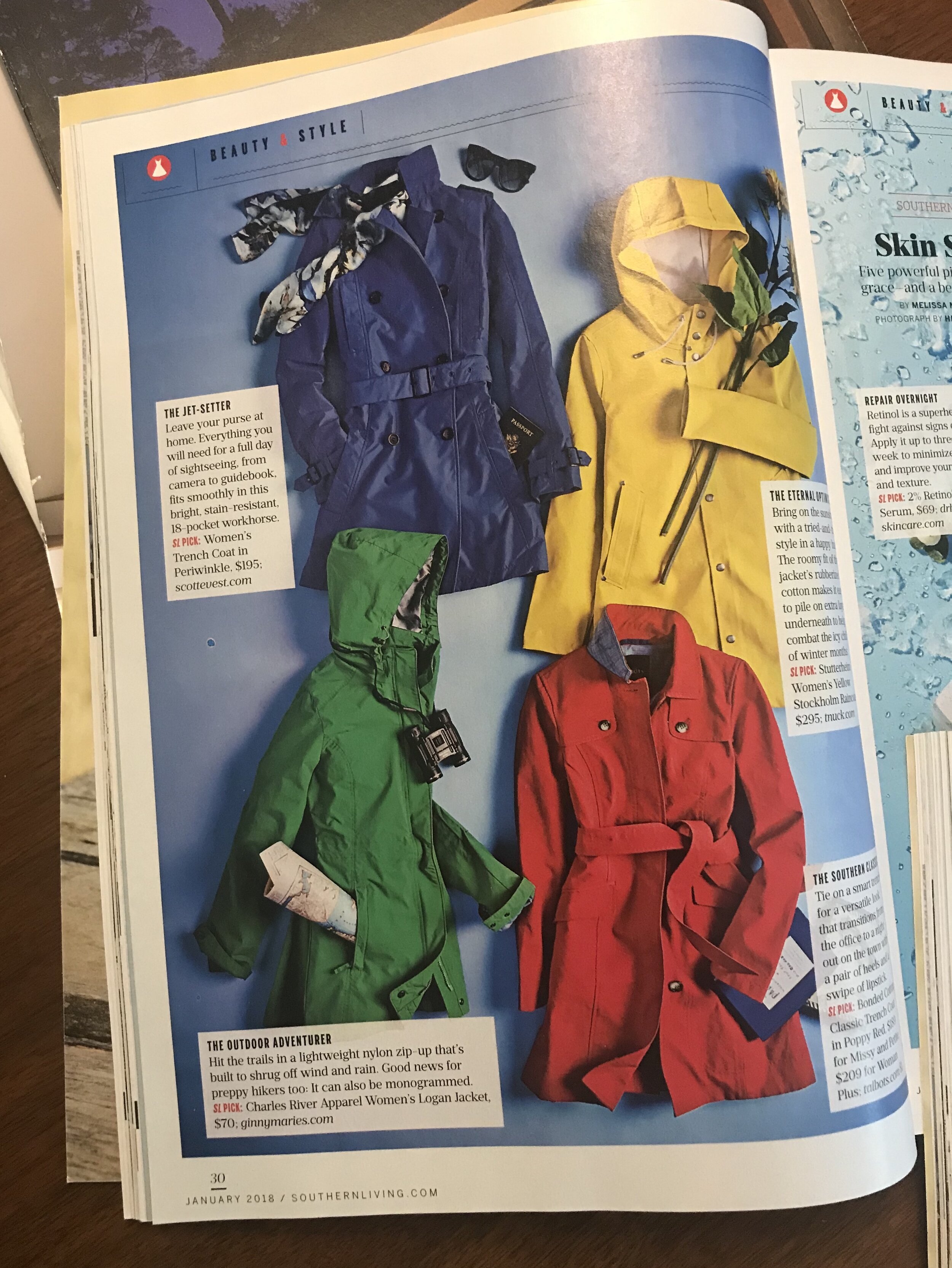 Southern Living Magazine/Raincoats - Flat Lay Styling