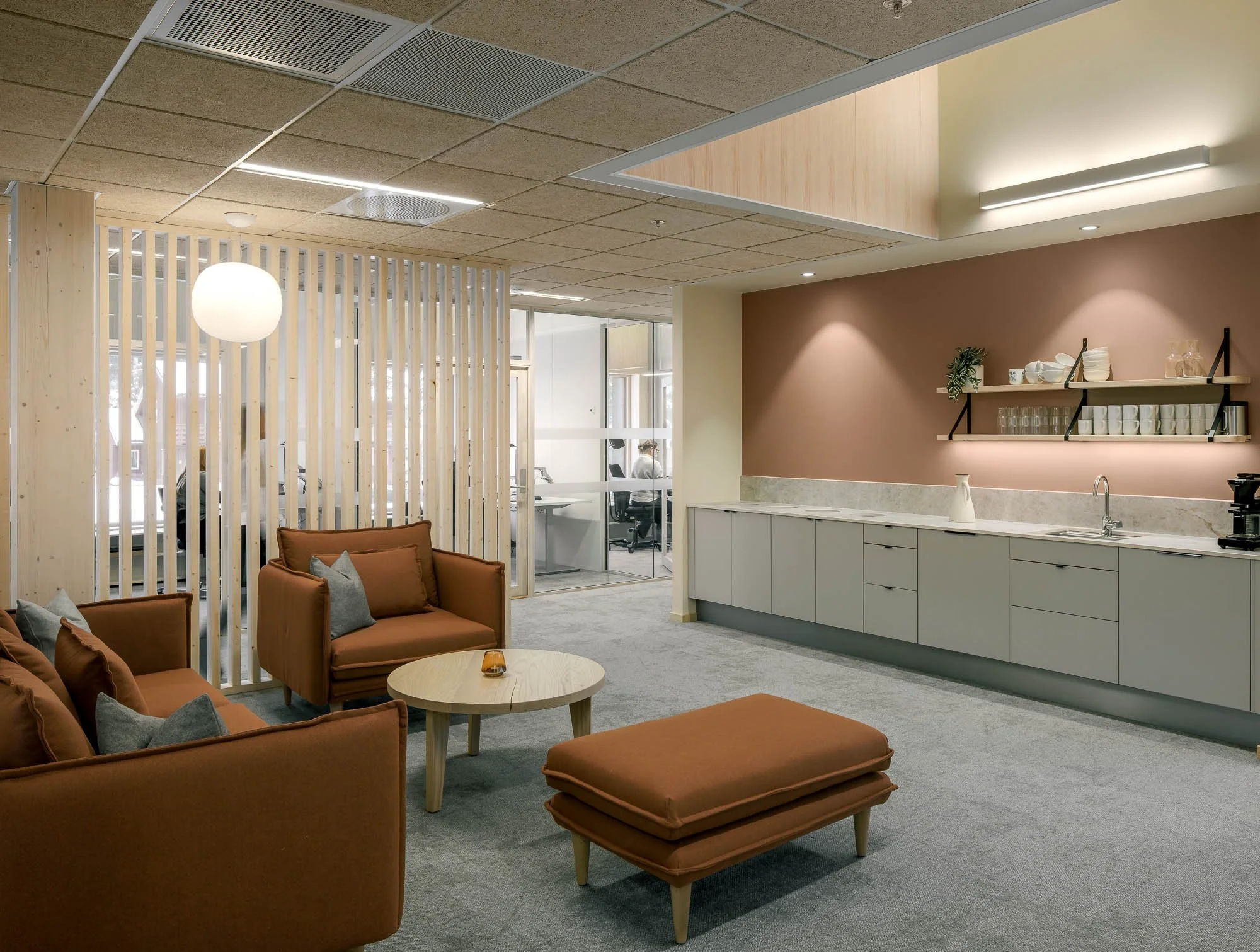 Interiører, Sparebank1 Gol, fotografert for Nordic Office of Architecture.