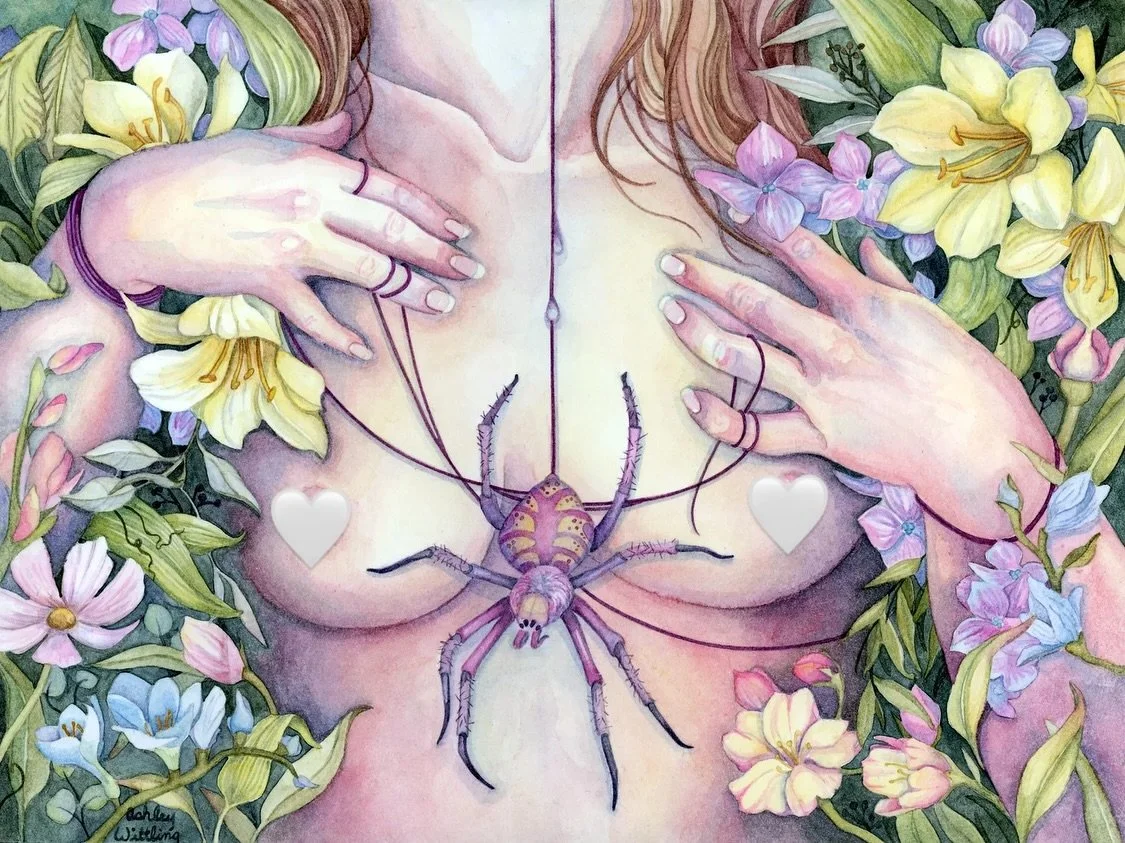🌸 &ldquo;Blossom&rdquo; 🌸 
Original Now Available 

Growth is rarely gentle. Beneath the bloom lies tension&mdash;the ache of transformation, the quiet surrender to what must emerge. Blossom tells the story of vulnerability woven with power, of nat