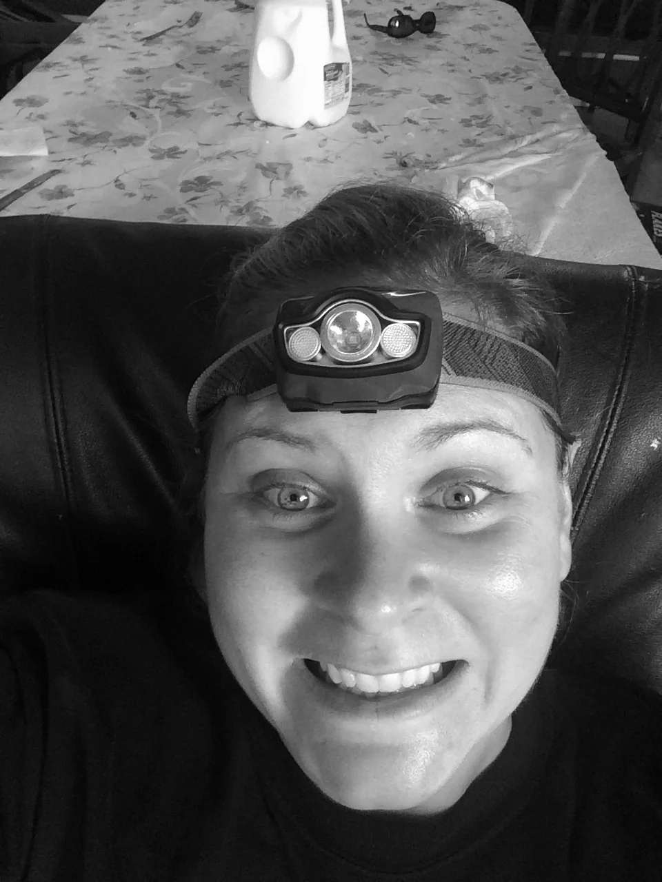 Debbie with headlamp.JPG