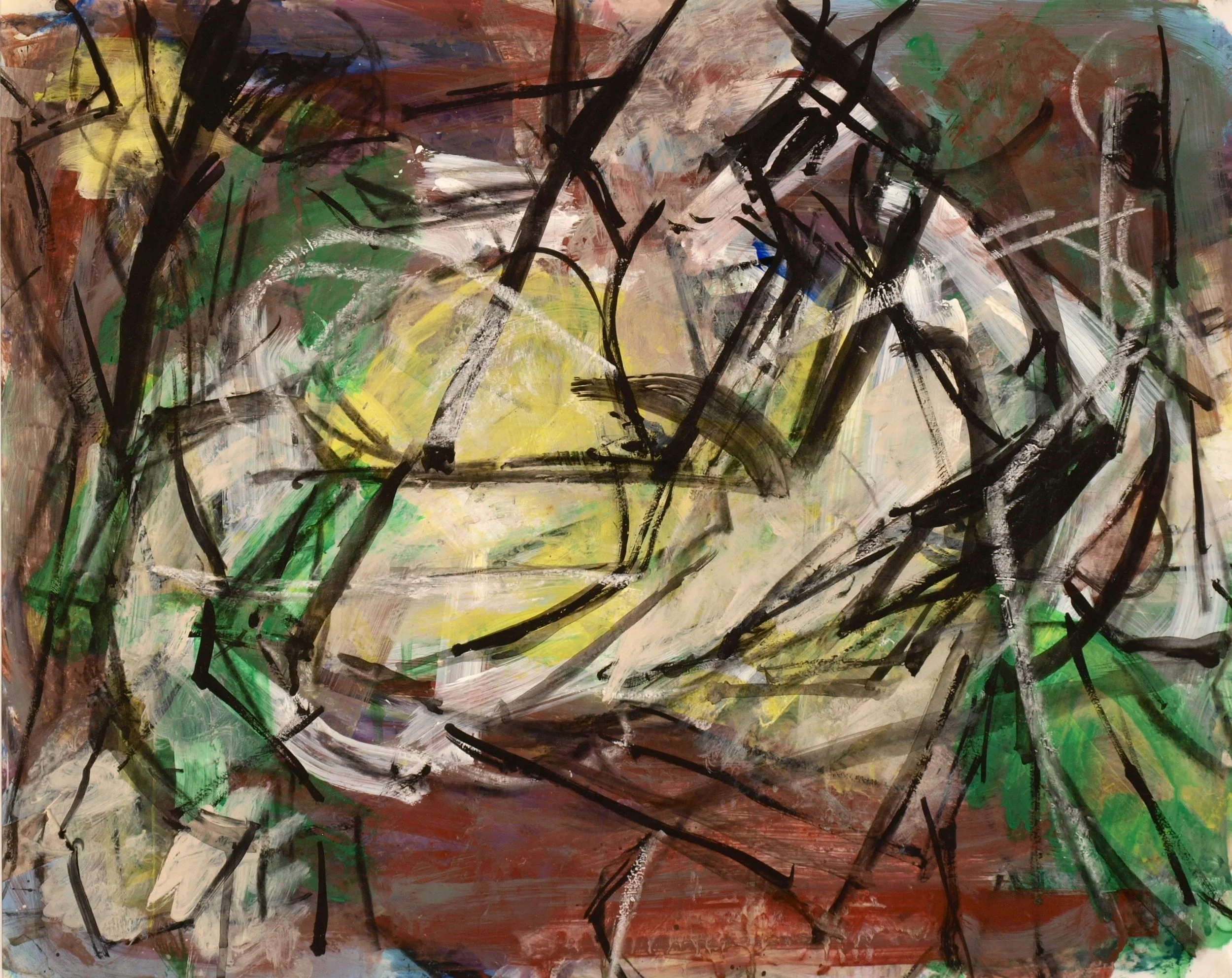 Family Conversation Acrylic on paper, 19 X 23 inches