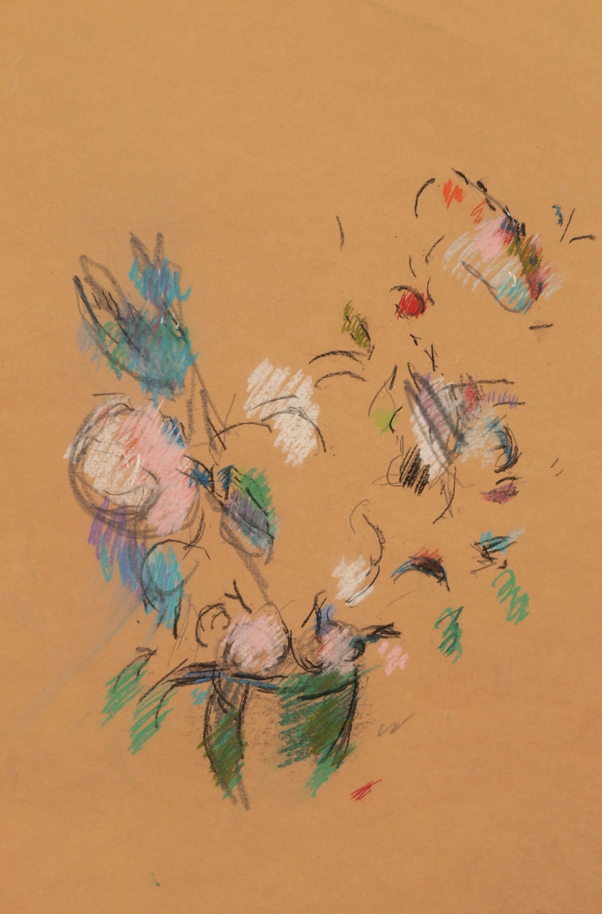 Les Fleurs Dance Pastel,pencil on paper, 18 X 12 inches