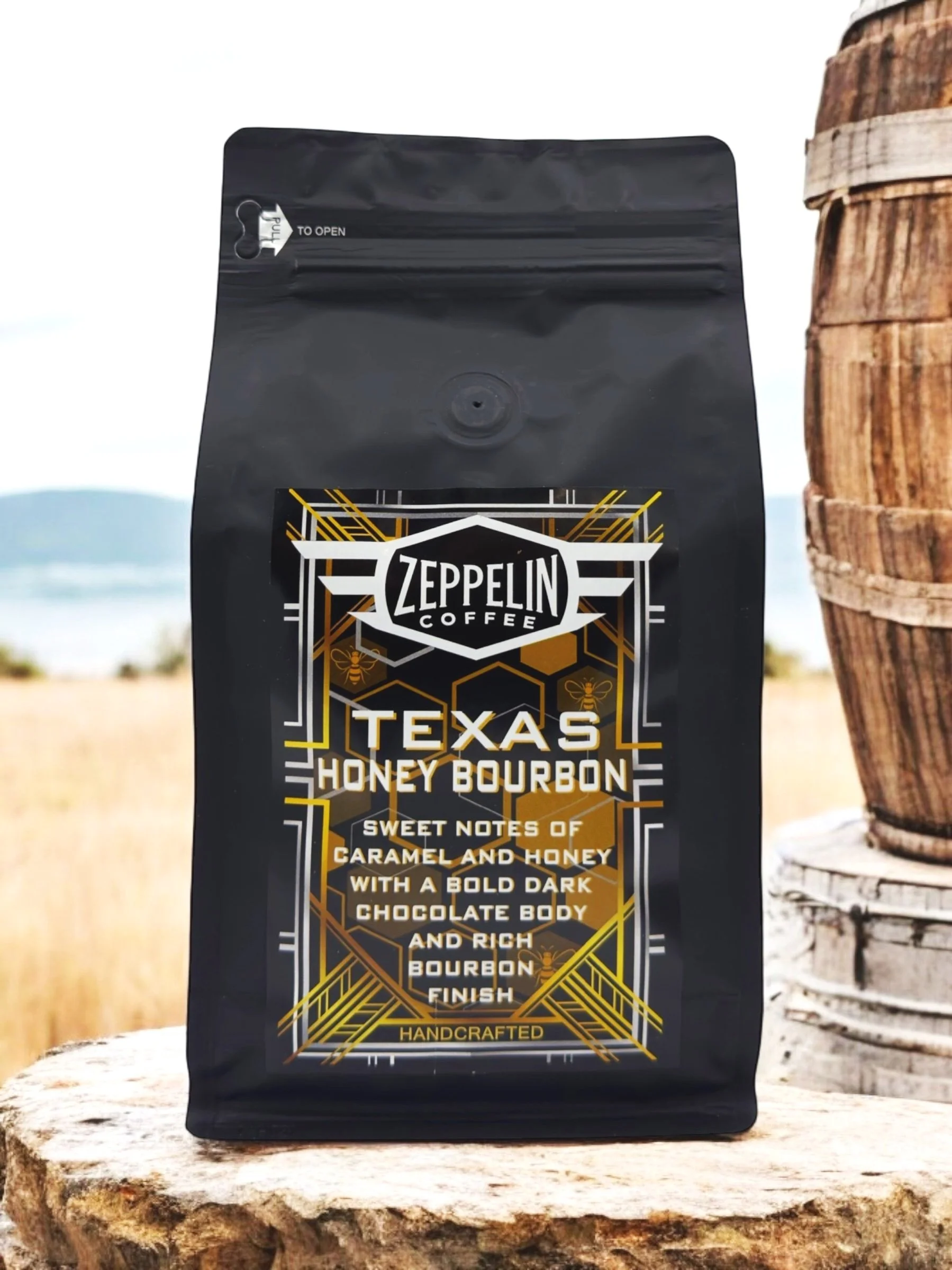 Texas Honey Bourbon 16oz — Zeppelin Coffee Company