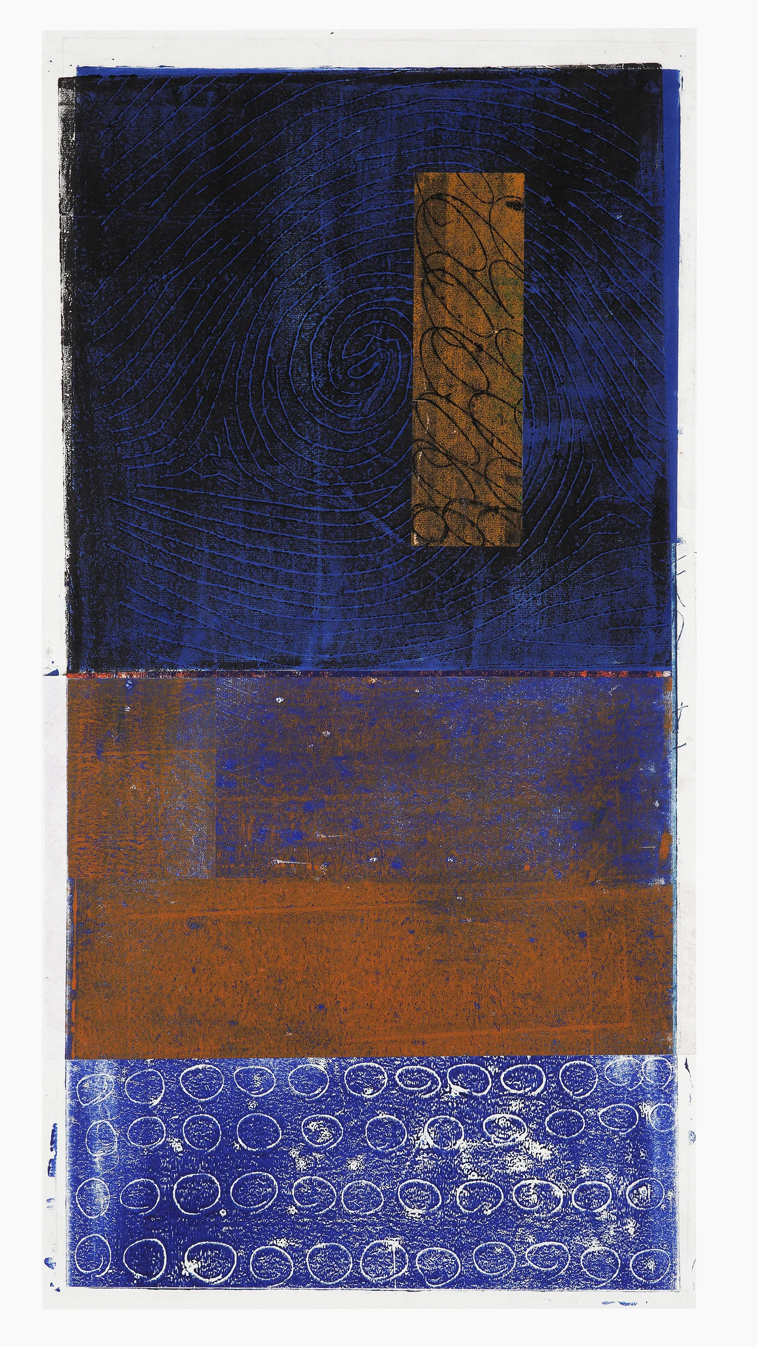 ochre in blue
