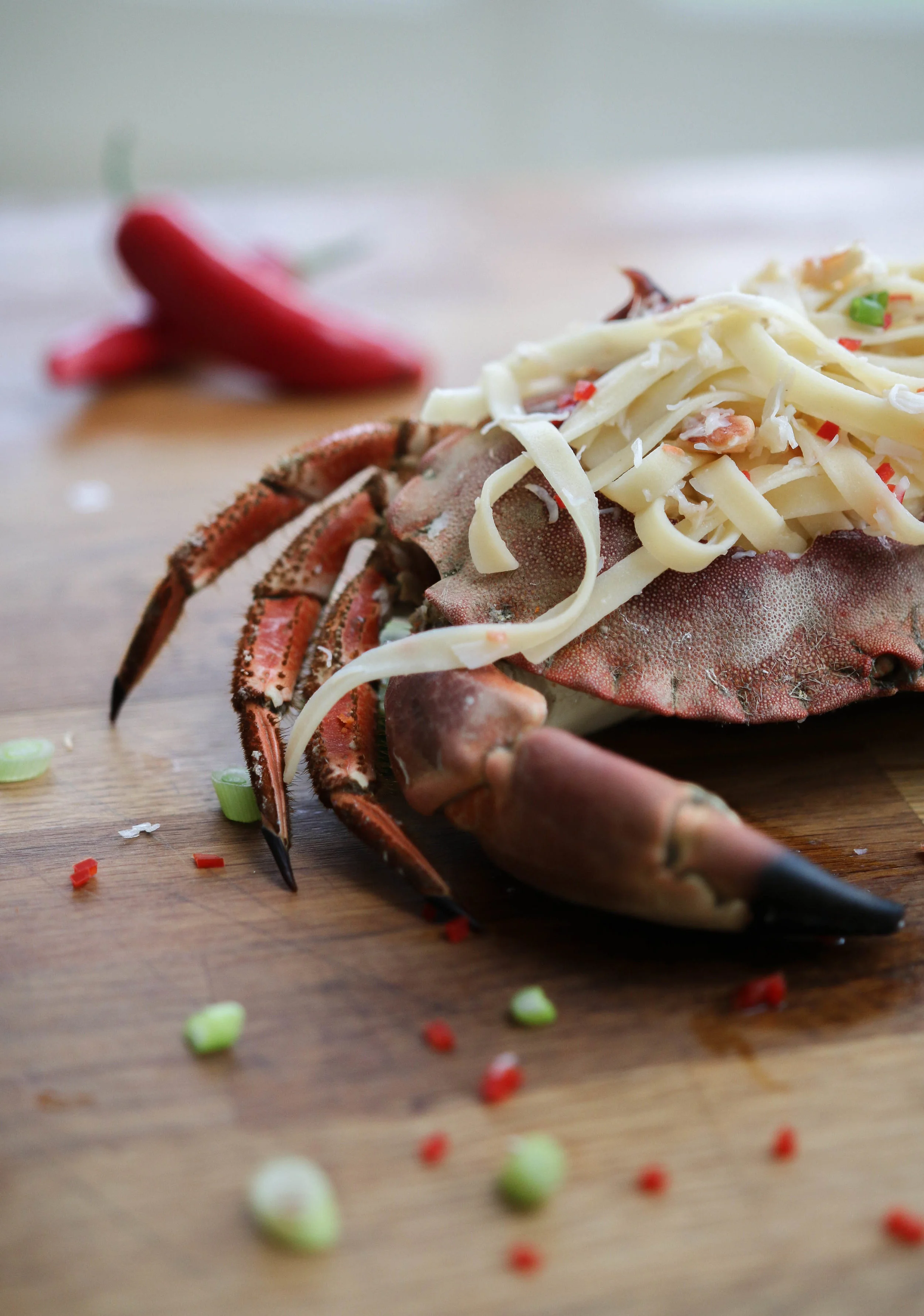 Crab Tagliatelle With Chilli And Parsley