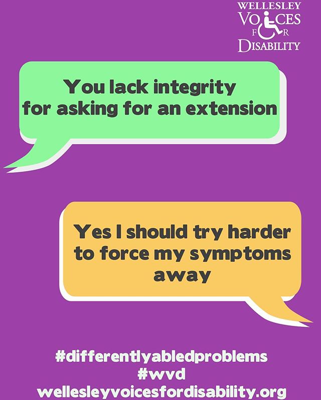 Advocating. One poster at a time. #differentlyabledproblems #wellesleyvoicesfordisability #wvd #wellesleycollege #disability