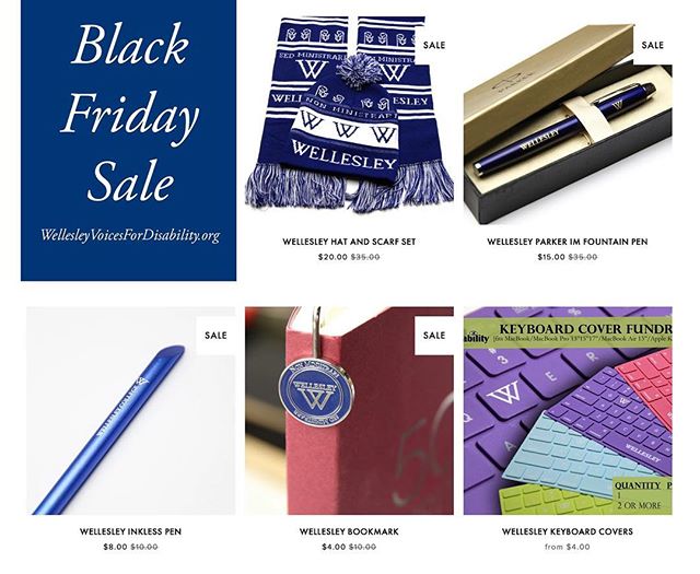 Wellesley Voices for Disability Black Friday Sale! Take care of your gift list while supporting a great cause on campus. The sale begins now and ends Monday: http://wellesleyvoicesfordisability.org/fundraisers/

#wellesleyvoicesfordisability #wellesl