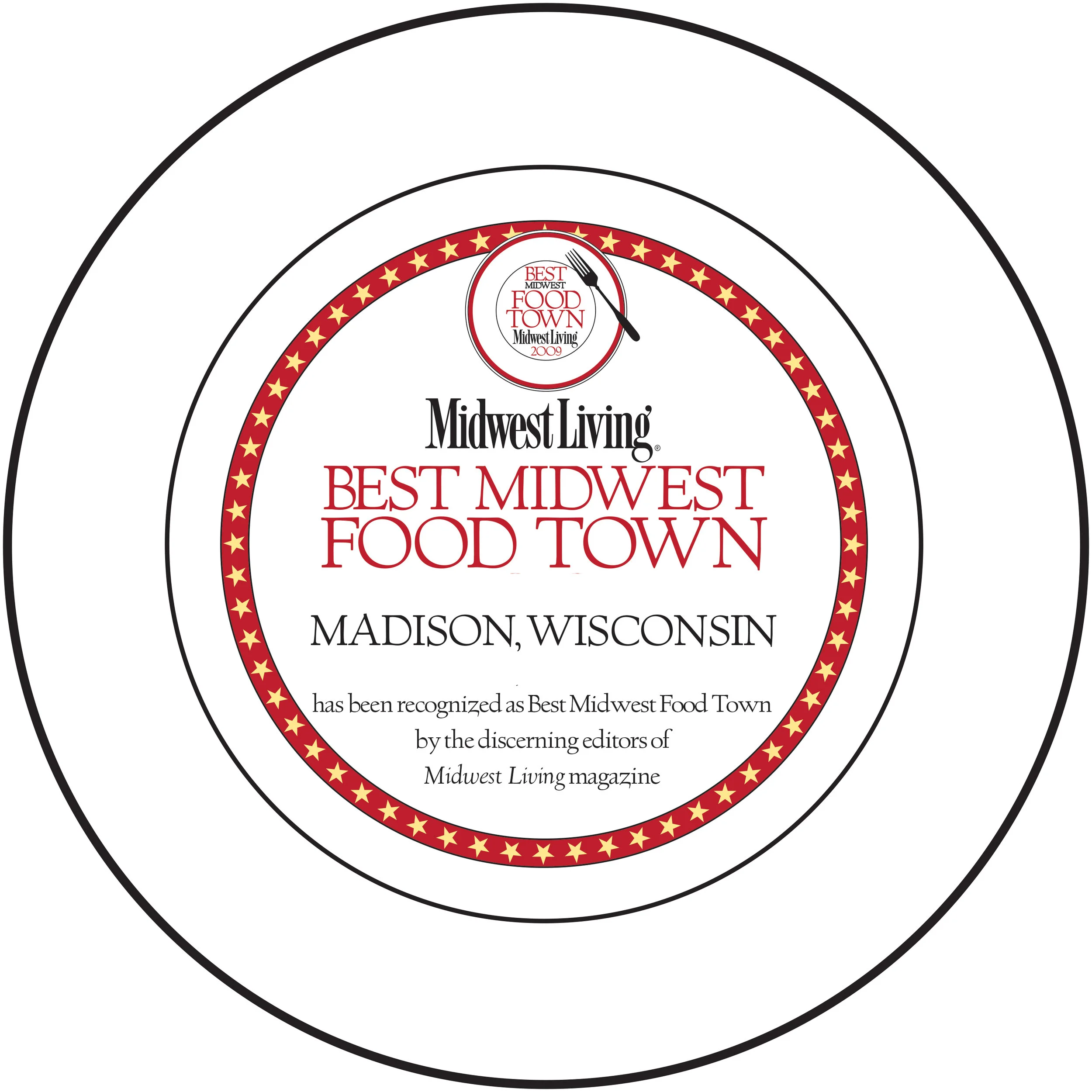 MIDWEST LIVING MAGAZINE / AWARD (PORCELAIN PLATE)
