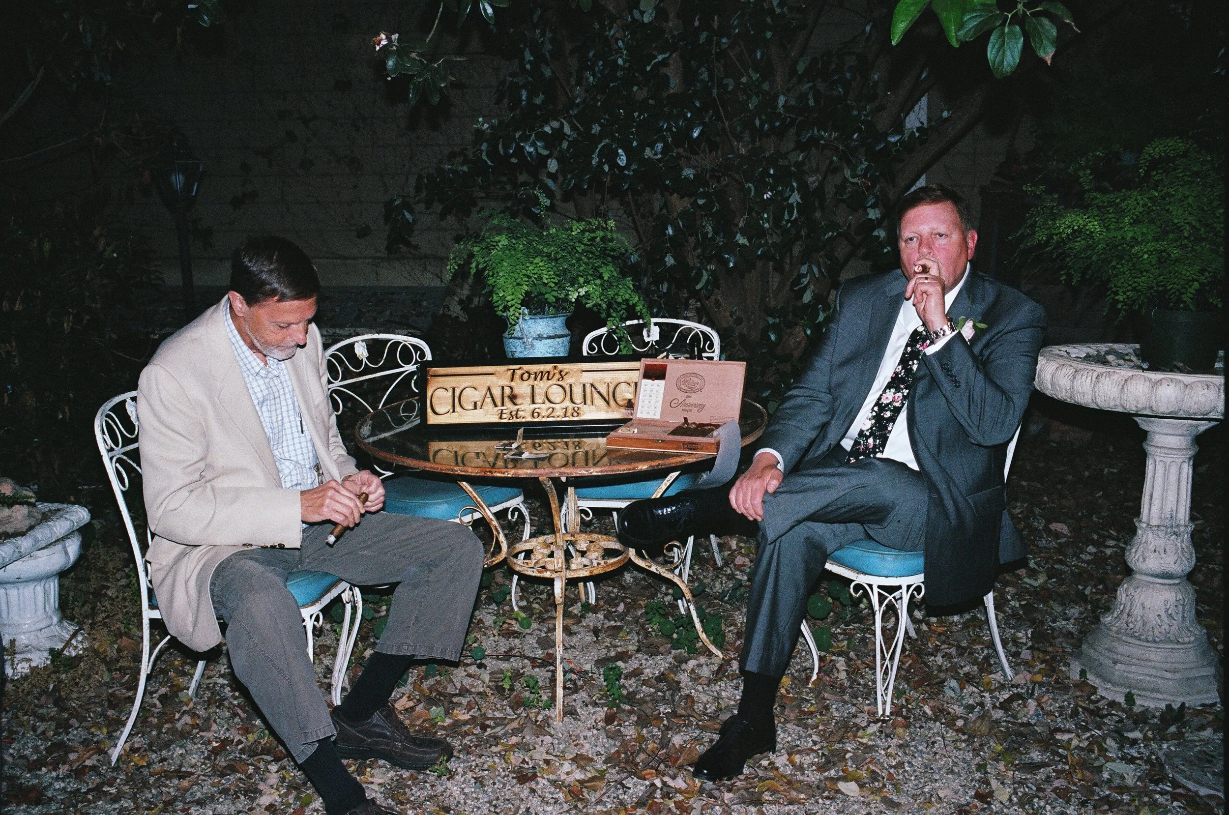  Yes, my sister and her husband had a sign made for my dad’s ad hoc cigar lounge outside the wedding 
