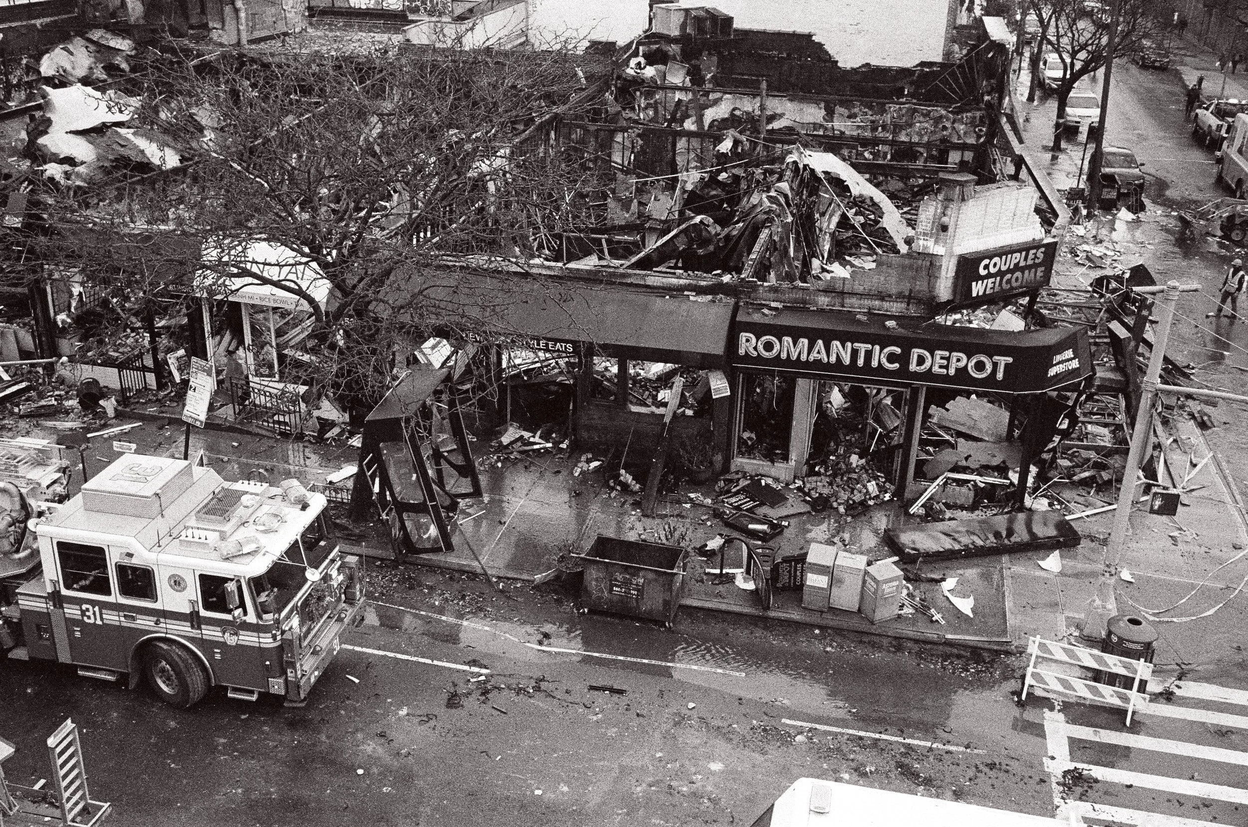  RIP Radioshack Sex Shop. Full of flammable material, I’m sure 